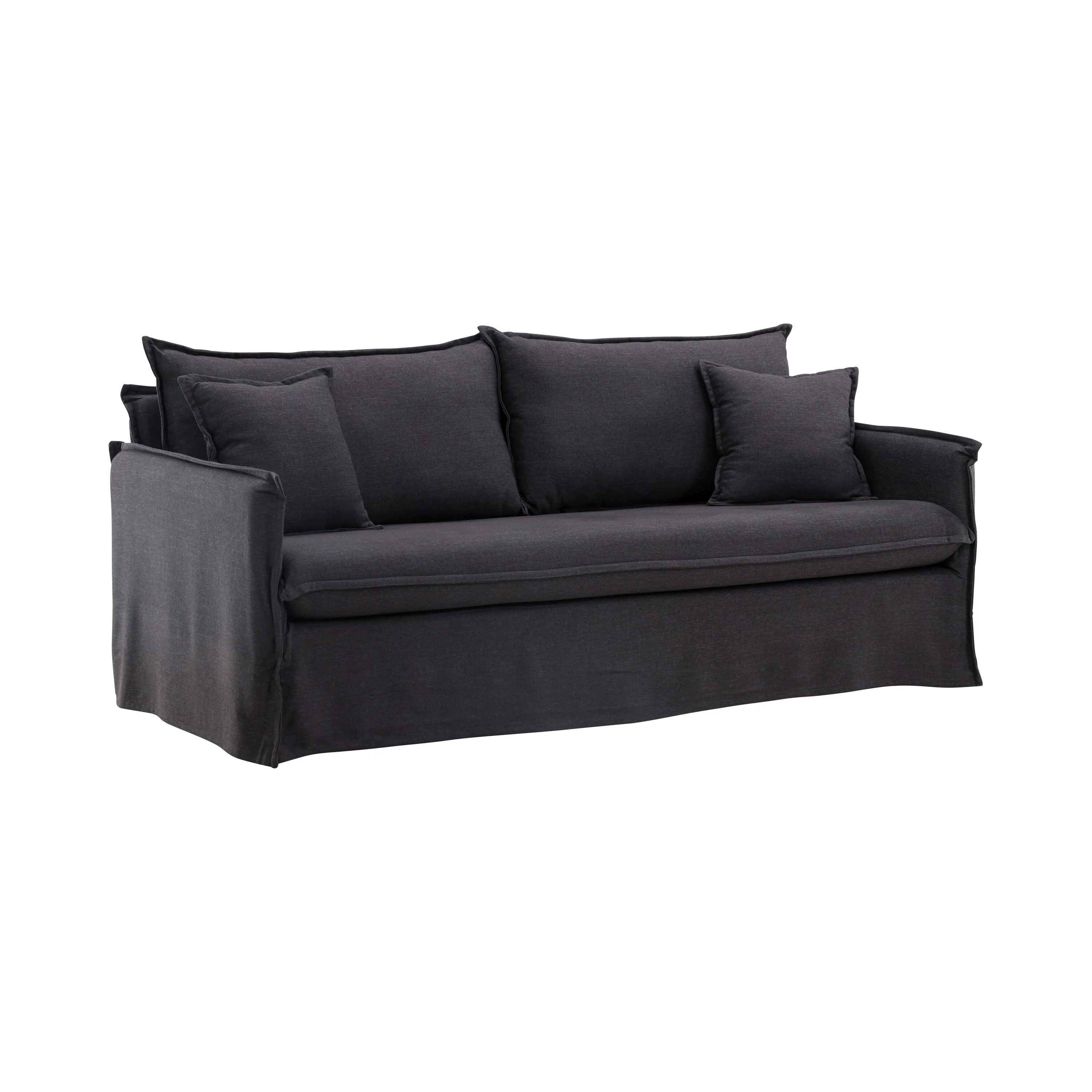 Nova 3-Sitzer Sofa Holz/ Schwarzer Stoff - Image 7