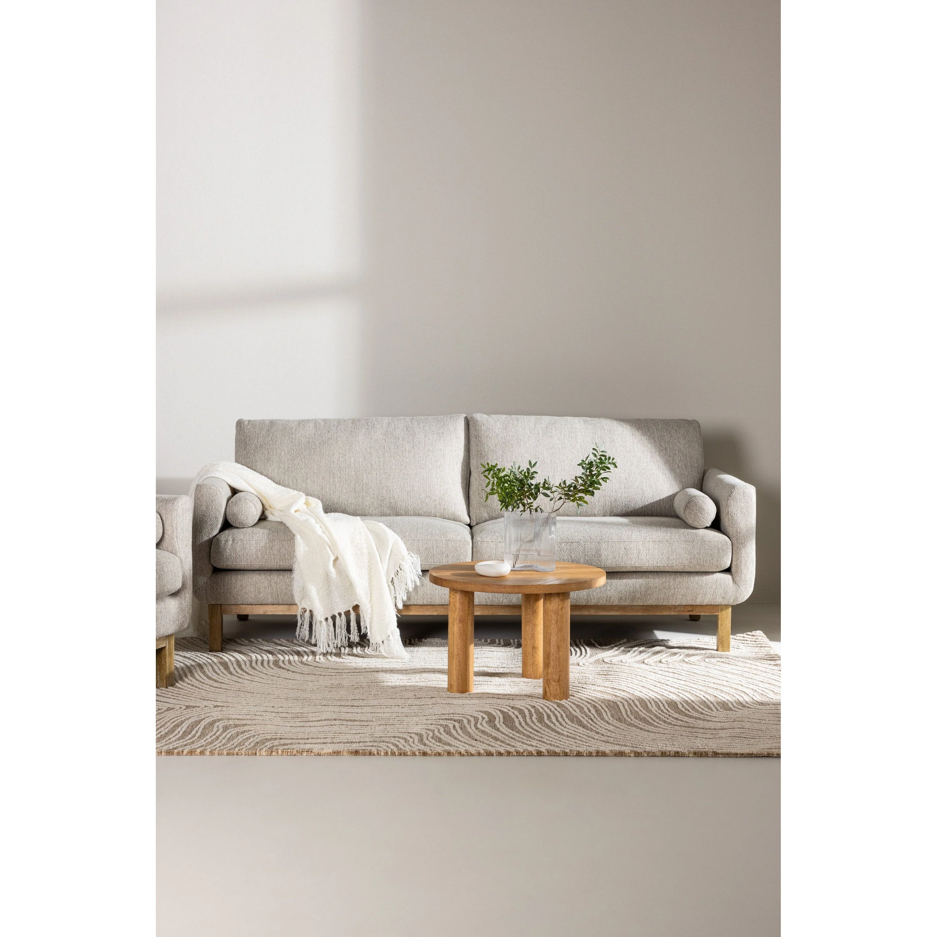 Olympos 3-Sitzer Sofa - Holzoptik / Beige - Image 2