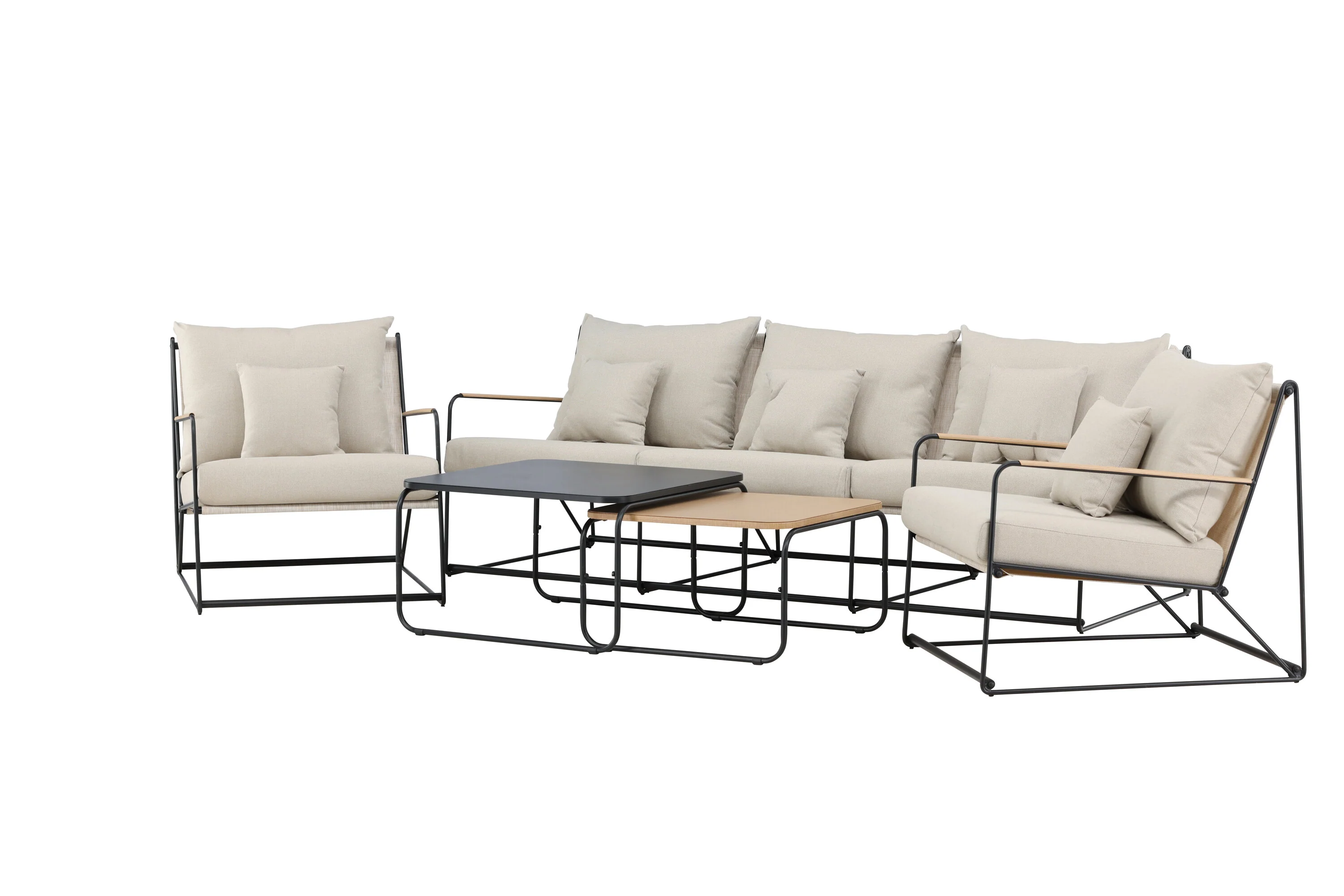 Palazzo Sofa Set Schwarz / Beige - Image 5