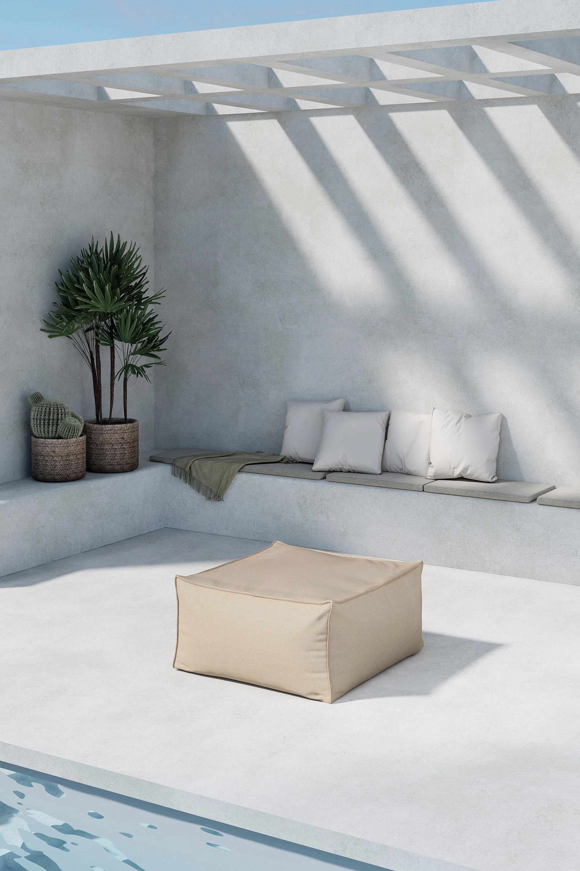 Rambo Lounge Sofa Pouf Beige - Image 2