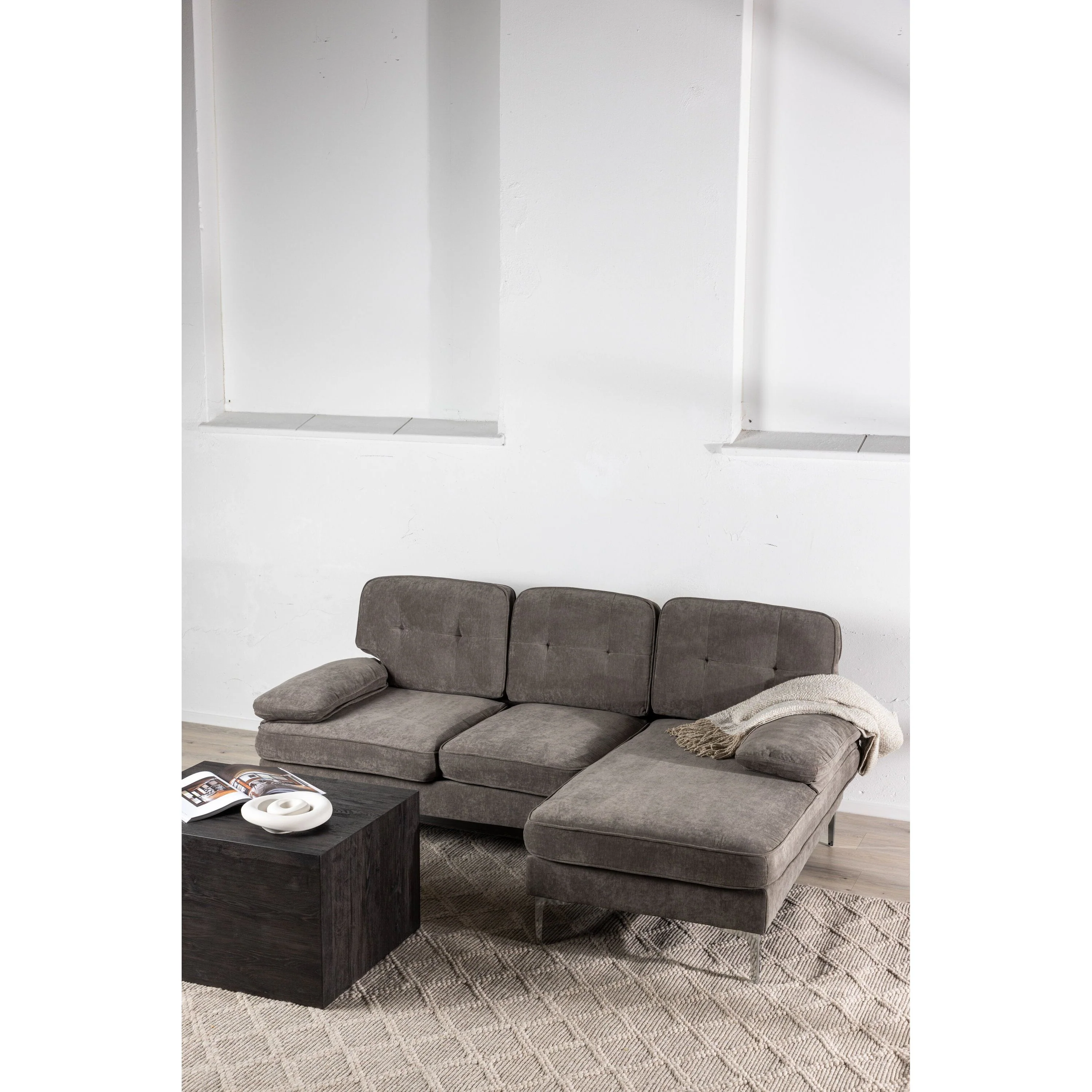 Remis 3-Sitzer Sofa - Hellgrauer Stoff - Image 2