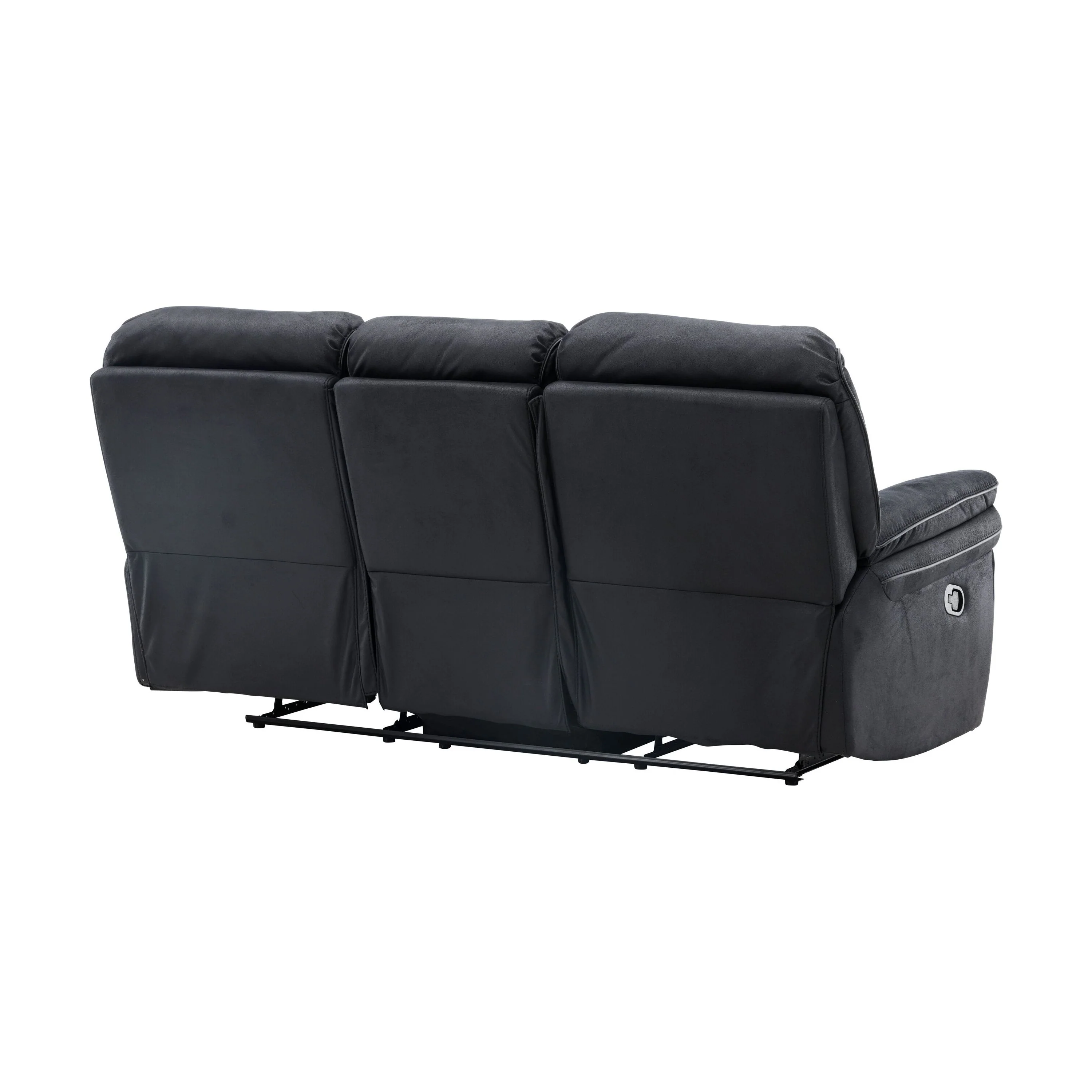 Saranda Recliner 3-Sitzer Sofa - Schwarze Mikrofaser - Image 10