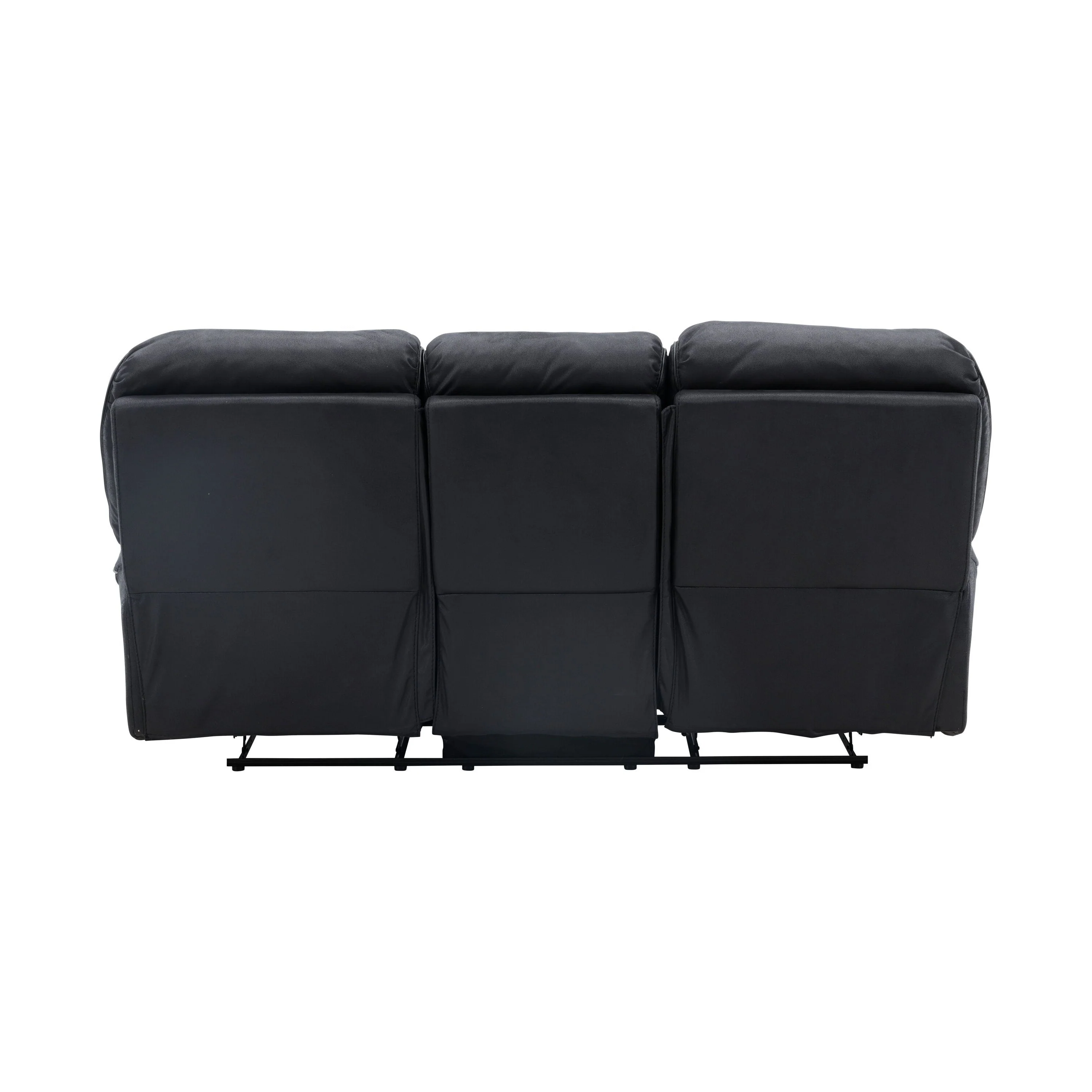 Saranda Recliner 3-Sitzer Sofa - Schwarze Mikrofaser - Image 11