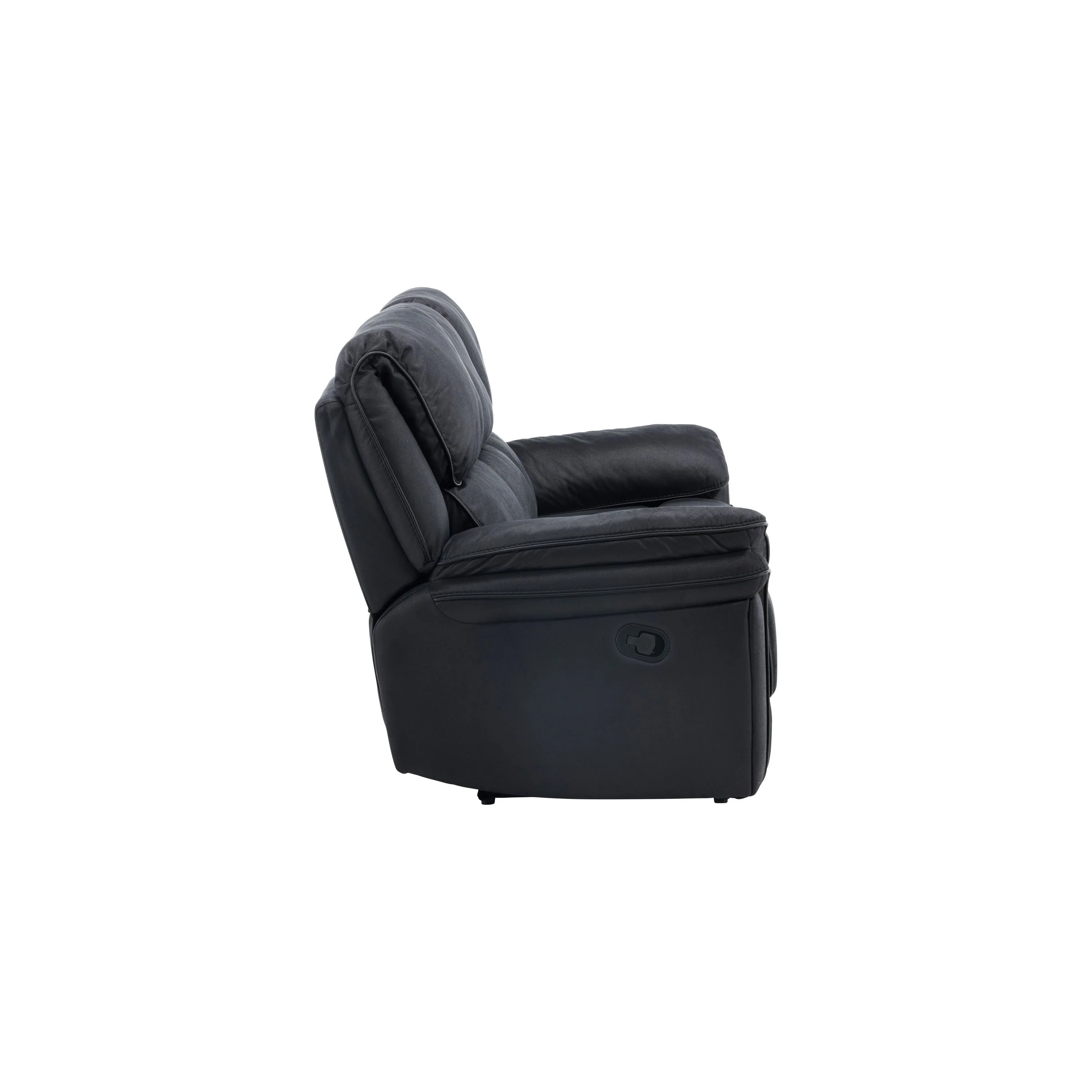 Saranda Recliner 3-Sitzer Sofa - Schwarze Mikrofaser - Image 8