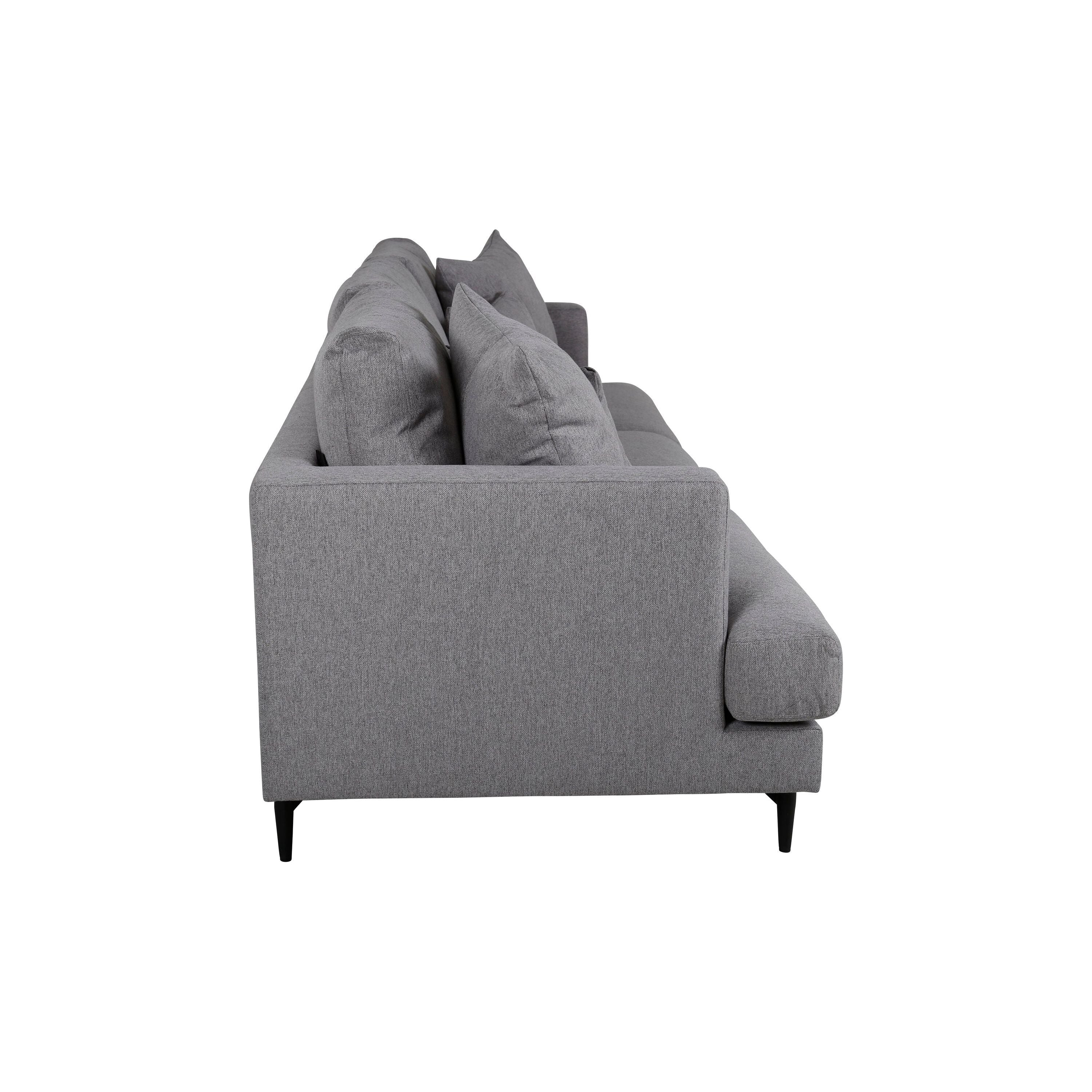 Sofia 3-Sitzer Sofa - Schwarz / Grauer Stoff - Image 9
