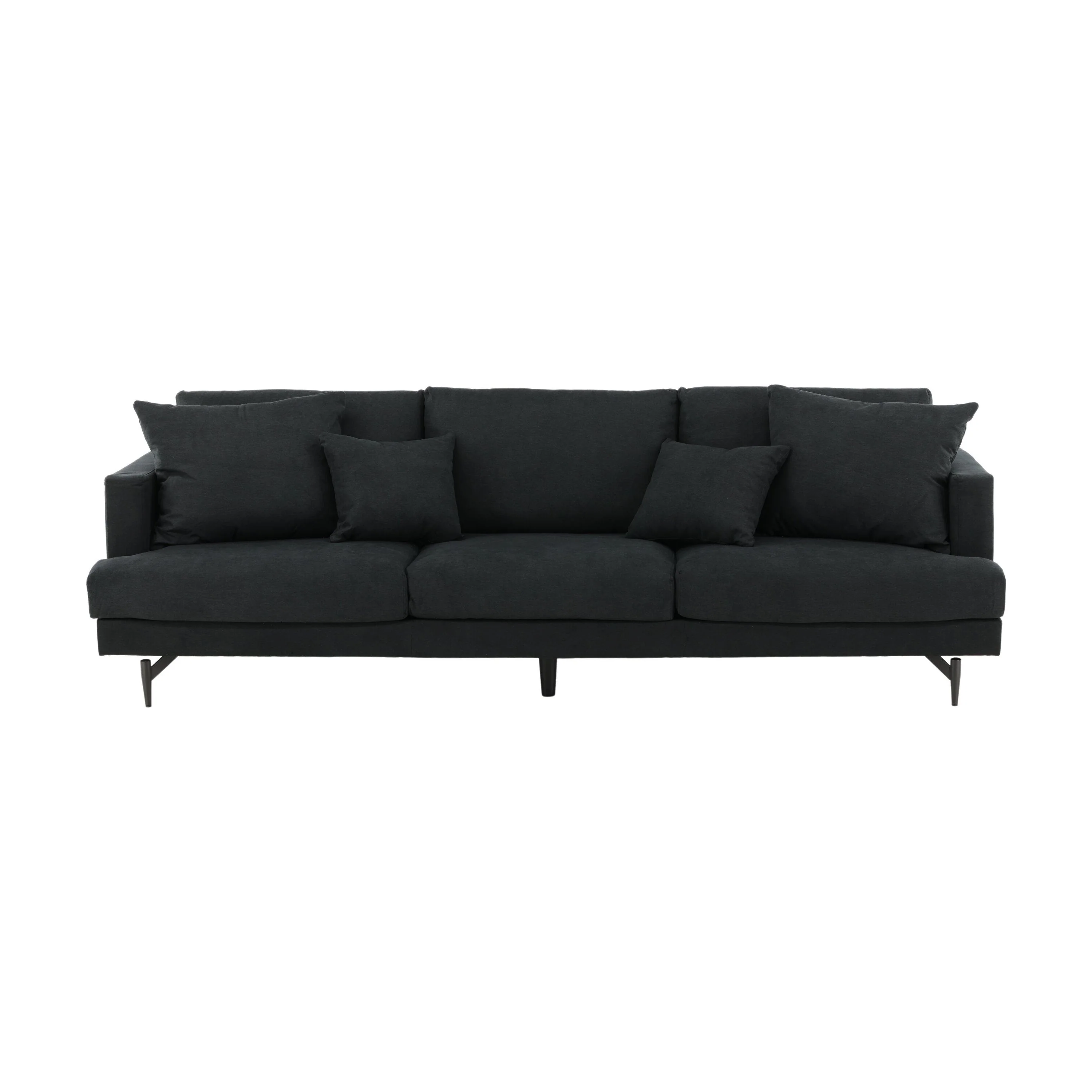Sofia 3-Sitzer Sofa - Schwarz / Schwarzer Stoff