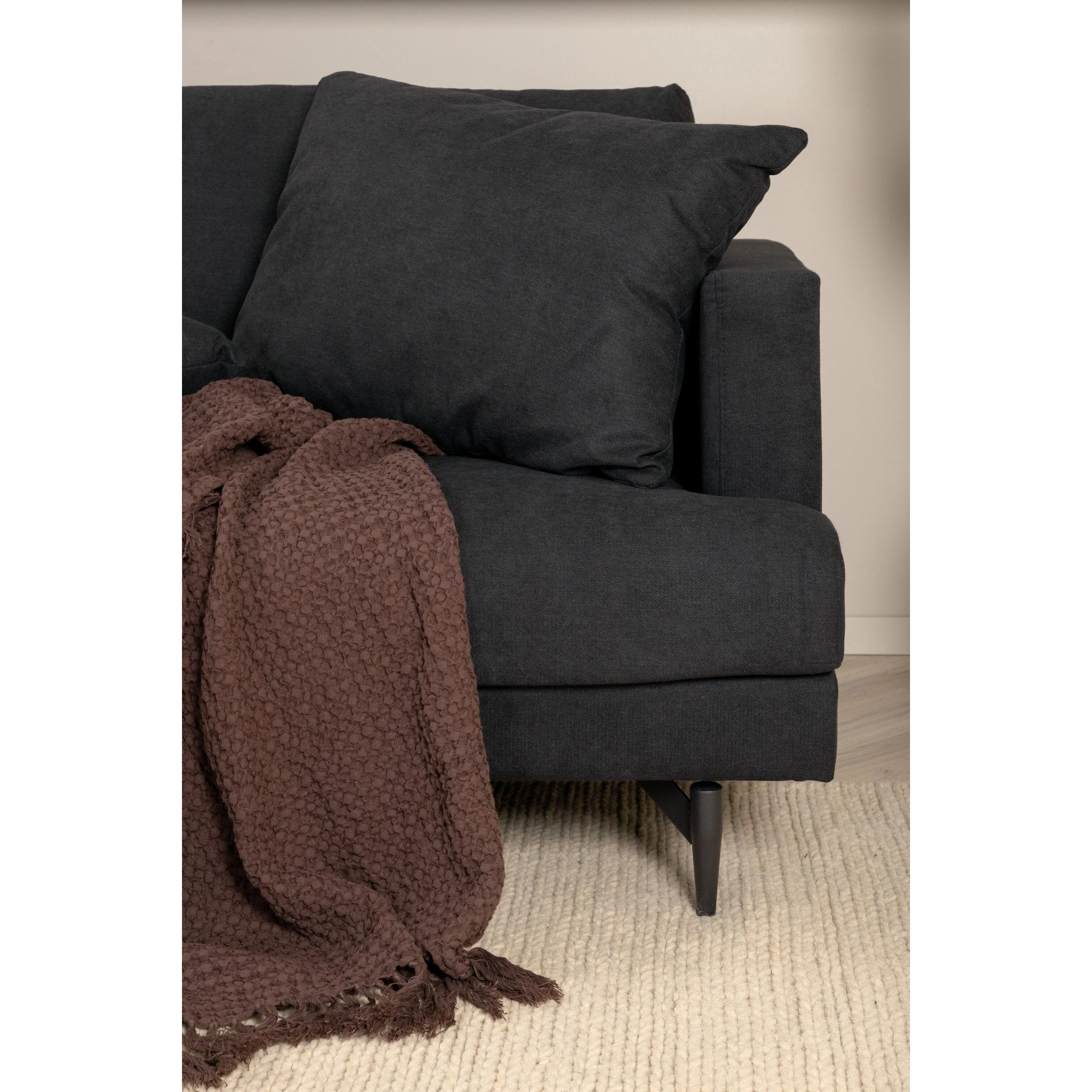 Sofia 3-Sitzer Sofa - Schwarz / Schwarzer Stoff - Image 6