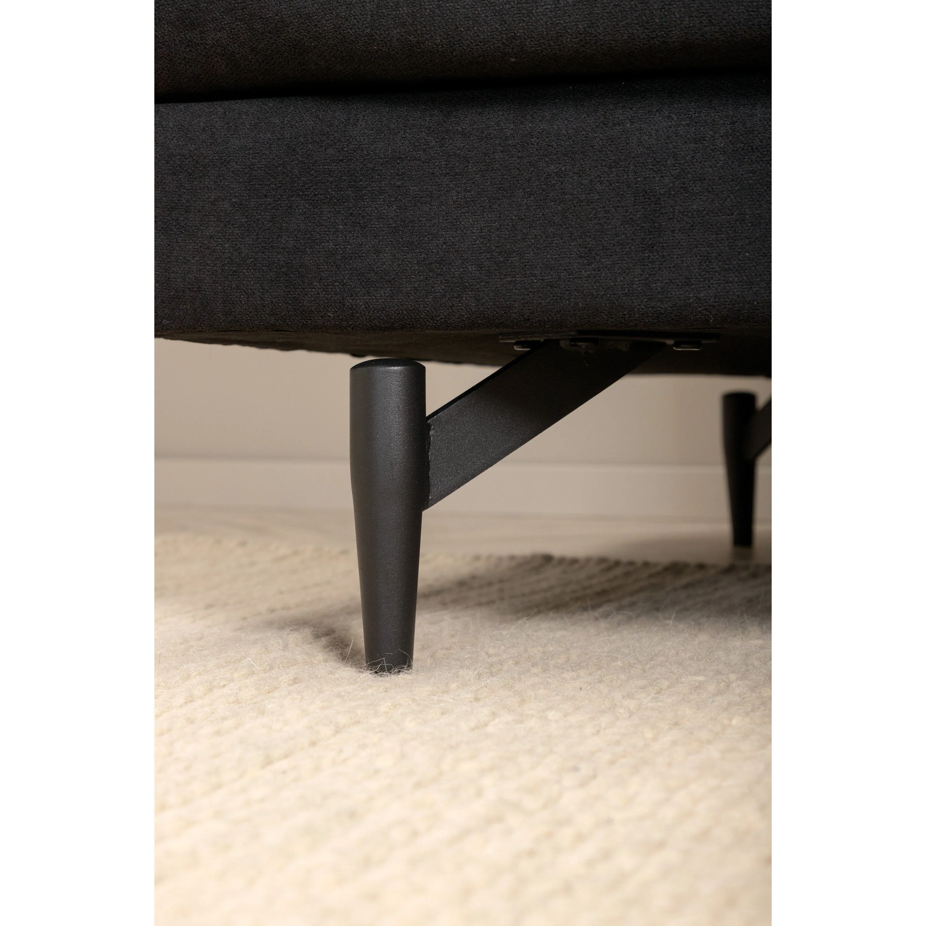 Sofia 3-Sitzer Sofa - Schwarz / Schwarzer Stoff - Image 7