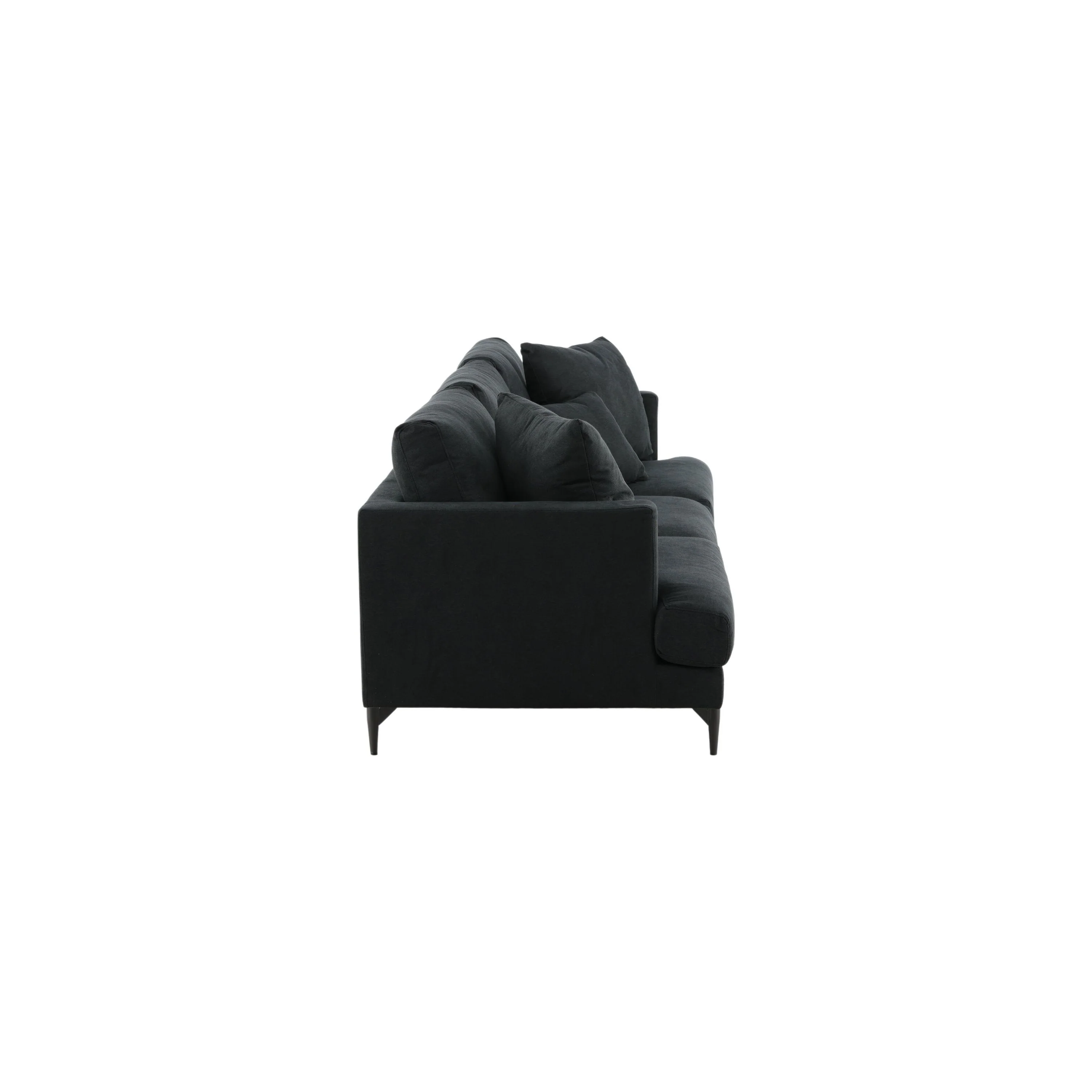 Sofia 3-Sitzer Sofa - Schwarz / Schwarzer Stoff - Image 9