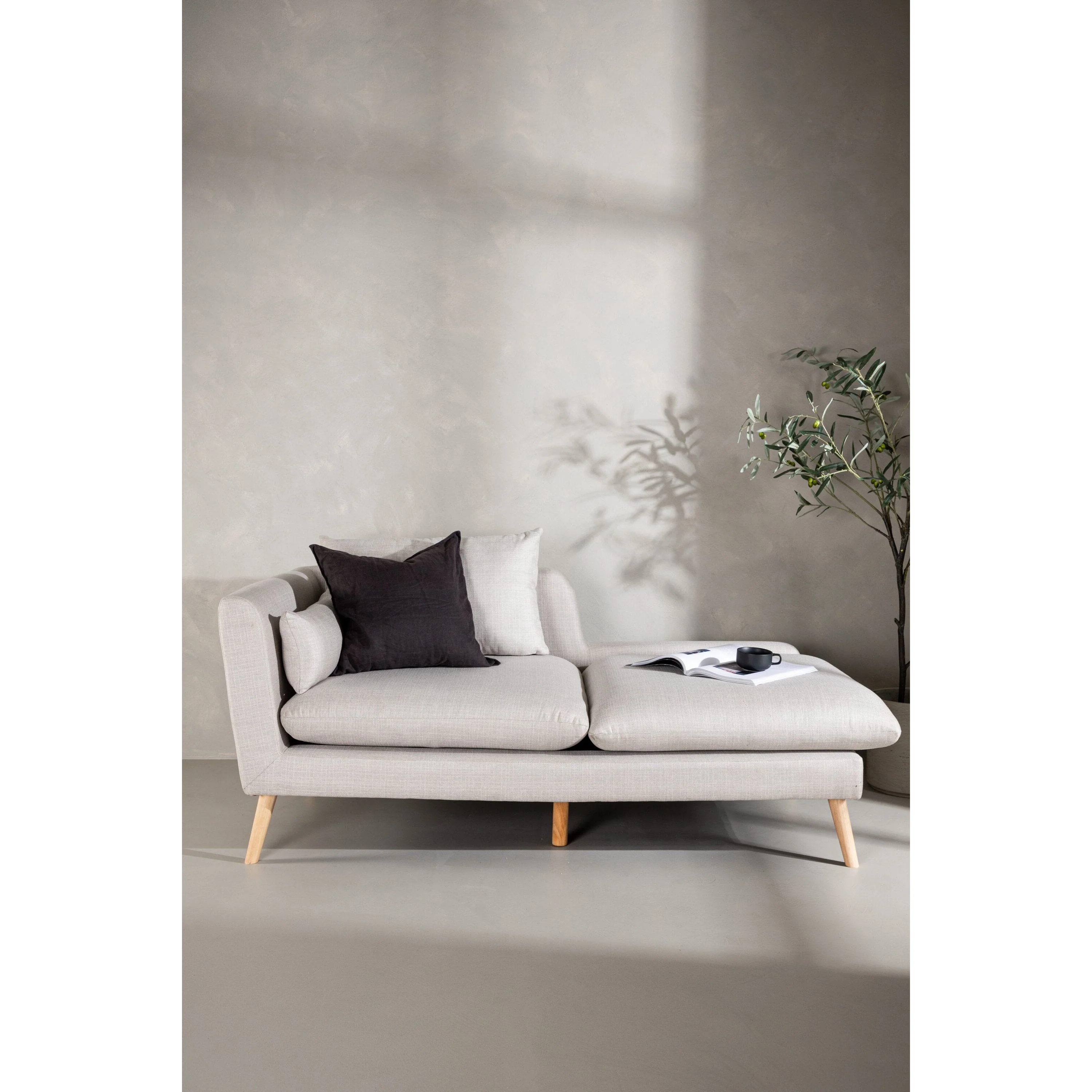 Tacoma 2-Sitzer Sofa - Helle Holzoptik / Leinenstoff - Image 2