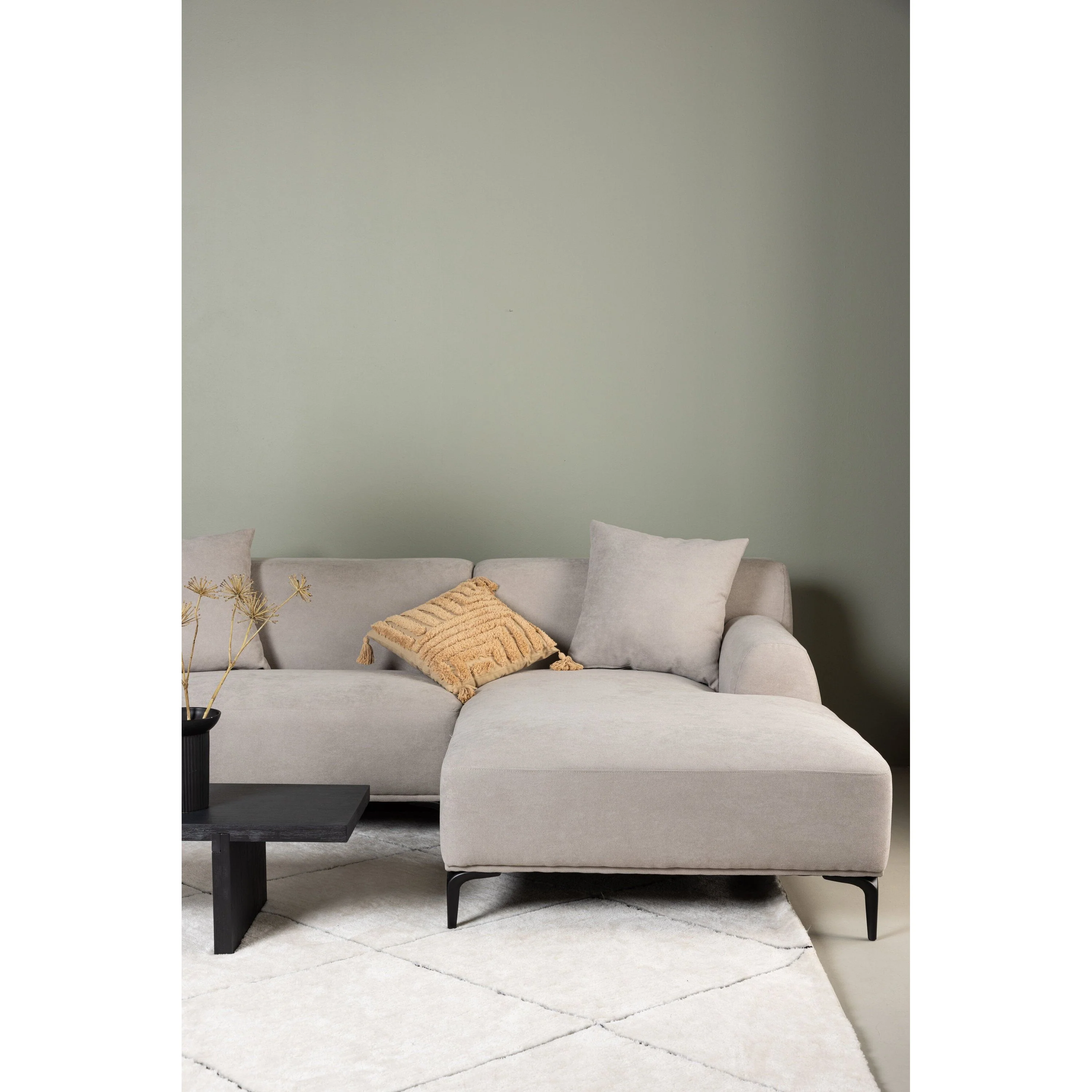 Viskan 3-Sitzer Sofa - Mattschwarz / Hellgrau Stoff - Image 4