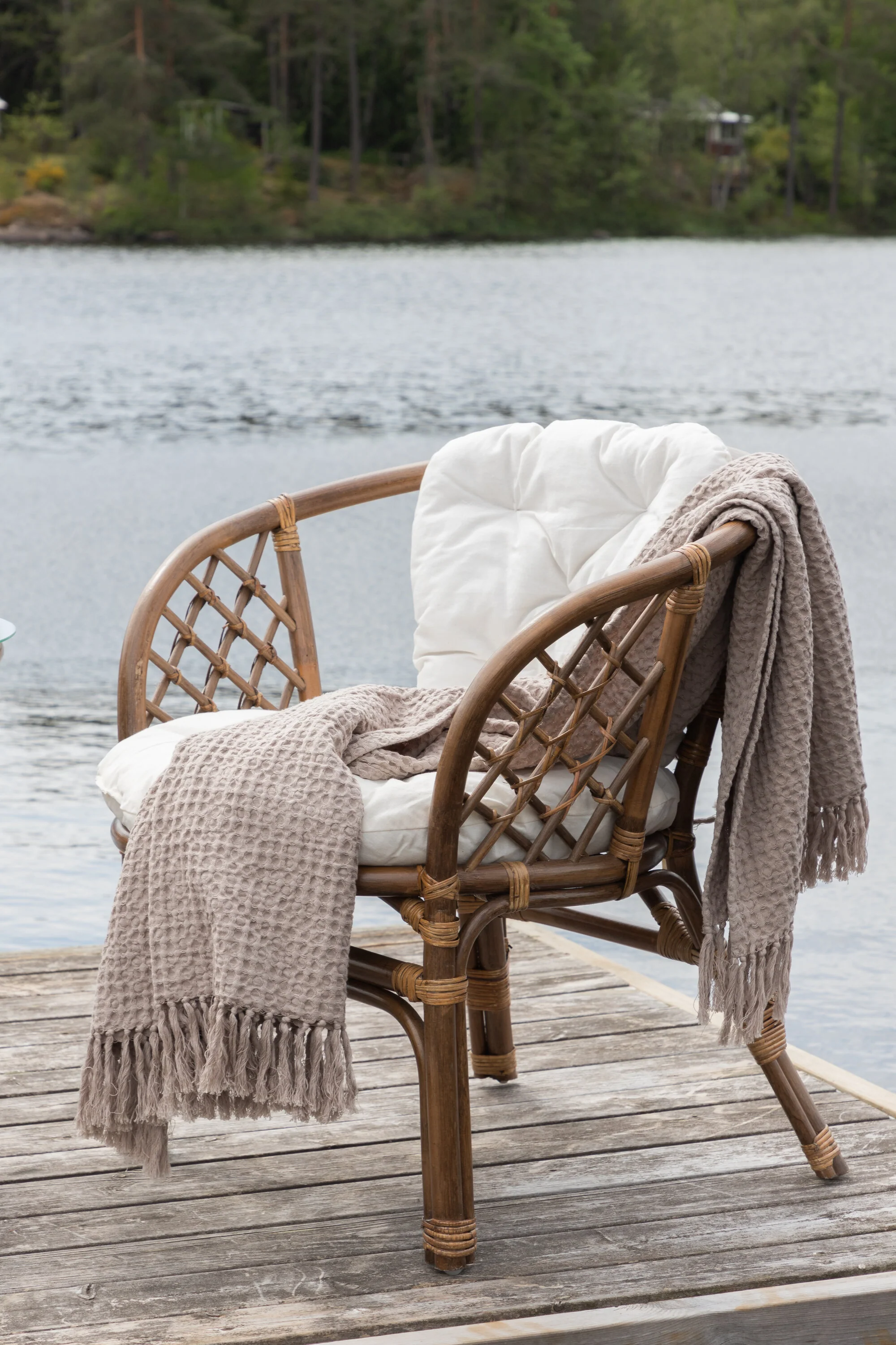 Wera Café Garnitur Rattan / Offwhite Kissen - Image 3