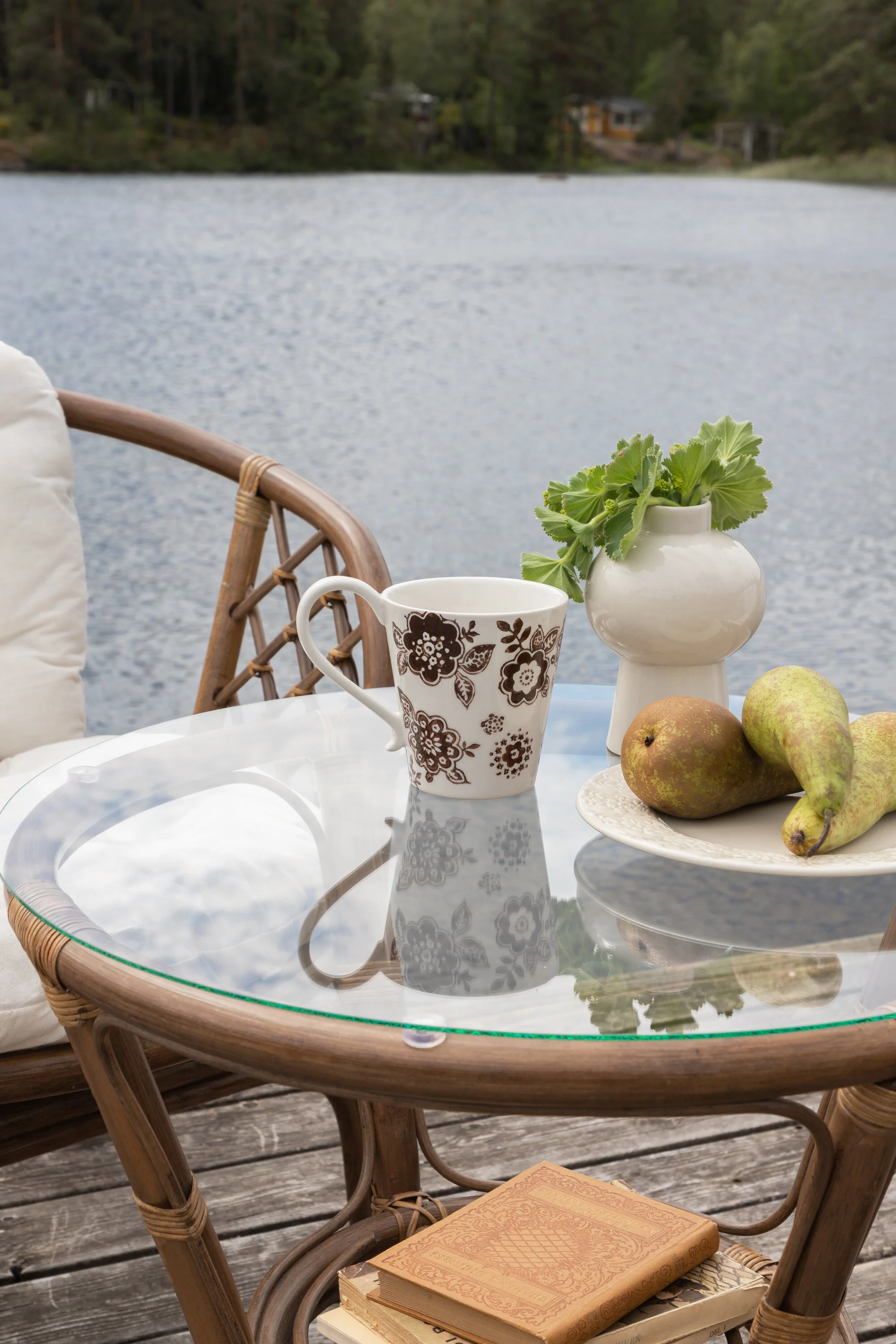 Wera Café Garnitur Rattan / Offwhite Kissen - Image 4
