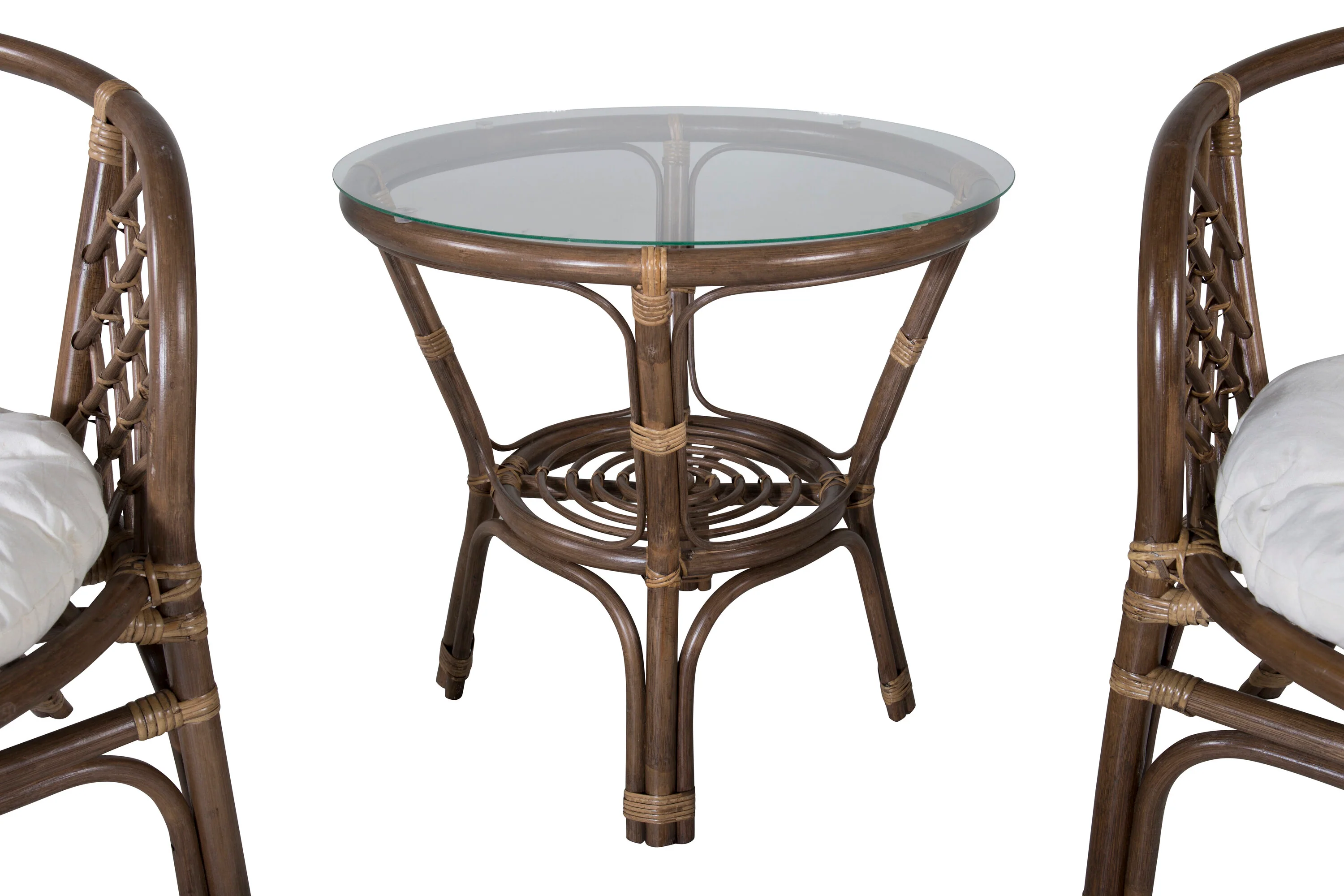 Wera Café Garnitur Rattan / Offwhite Kissen - Image 6
