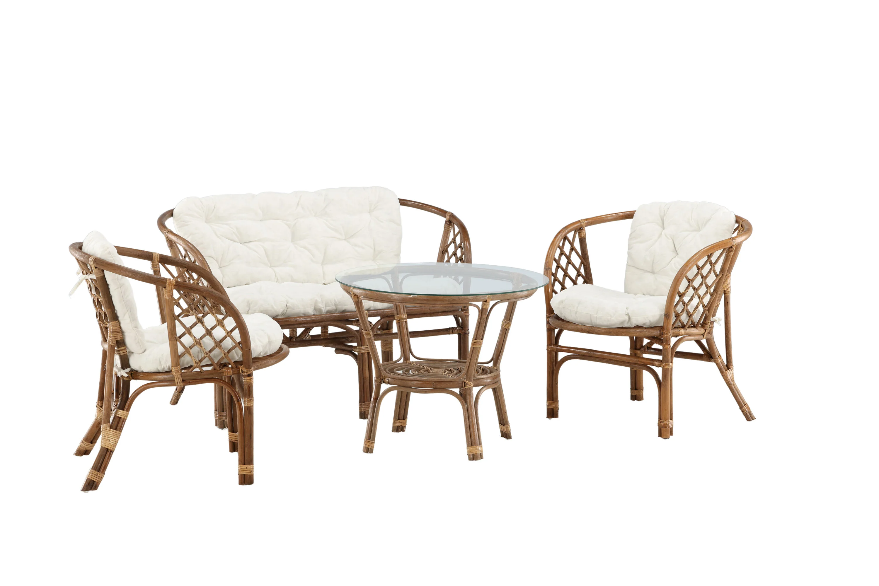 Wera Lounge Set Rattan / Offwhite Kissen - Image 7