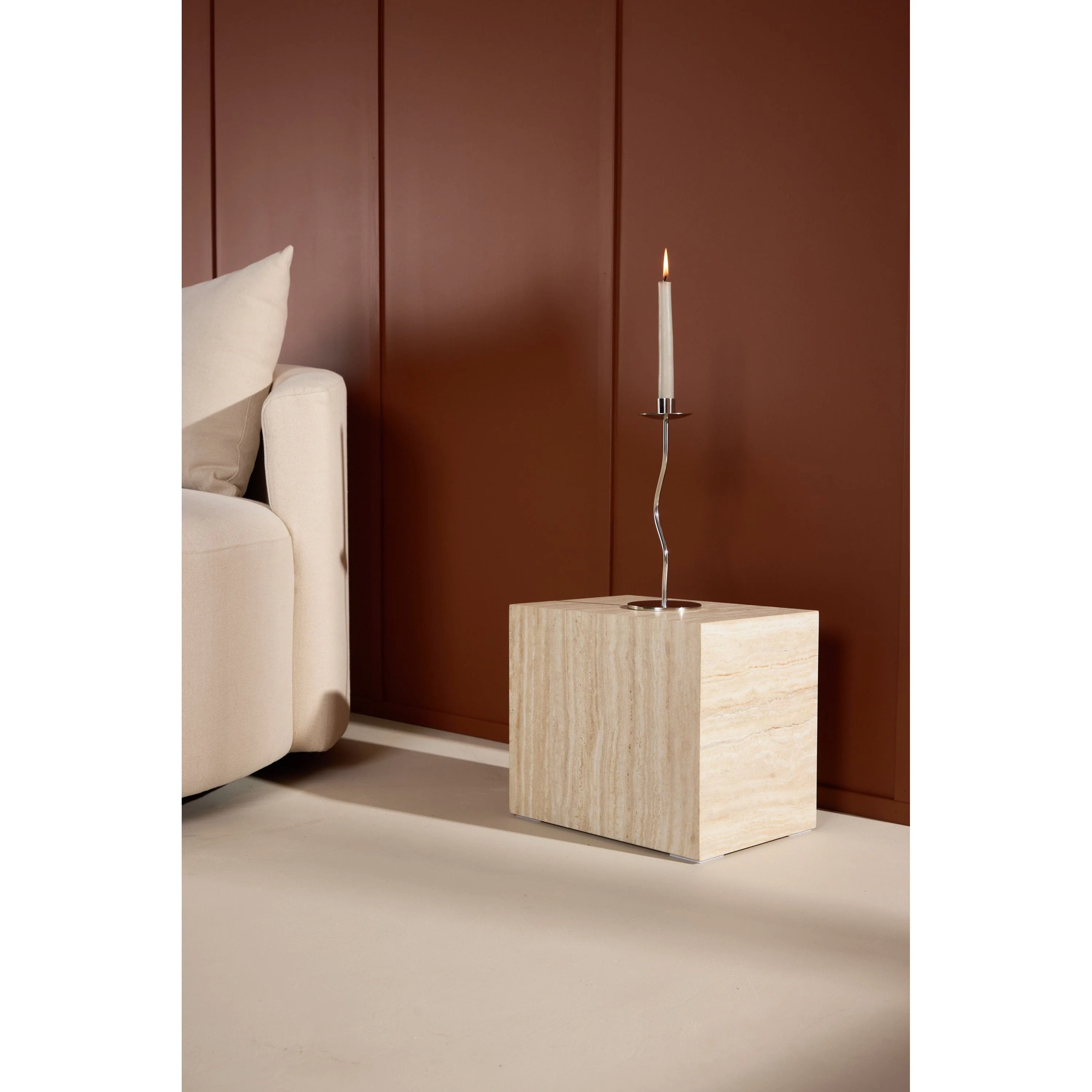 York Beistelltisch - Travertinoptik 35 x 25 x 30 cm