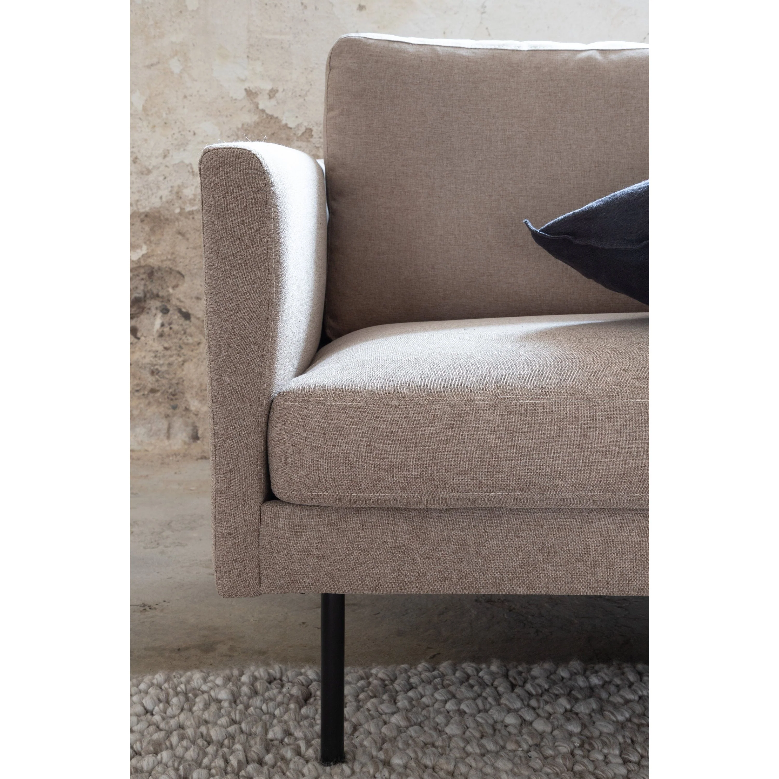 Zoom 3-Sitzer Sofa - Schwarz / Brauner Stoff - Image 4
