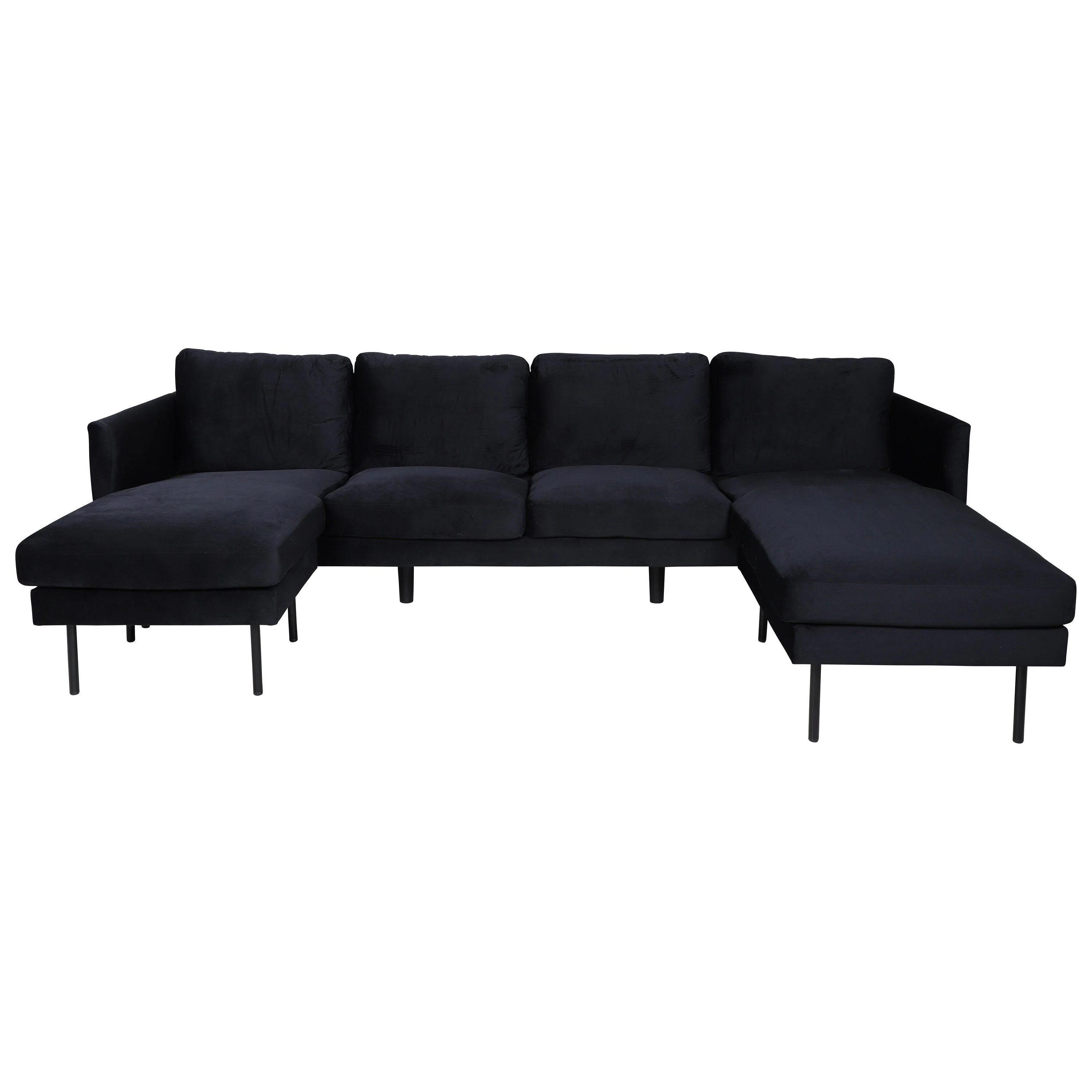 Zoom U-Sofa - Schwarz / Schwarzer Samt