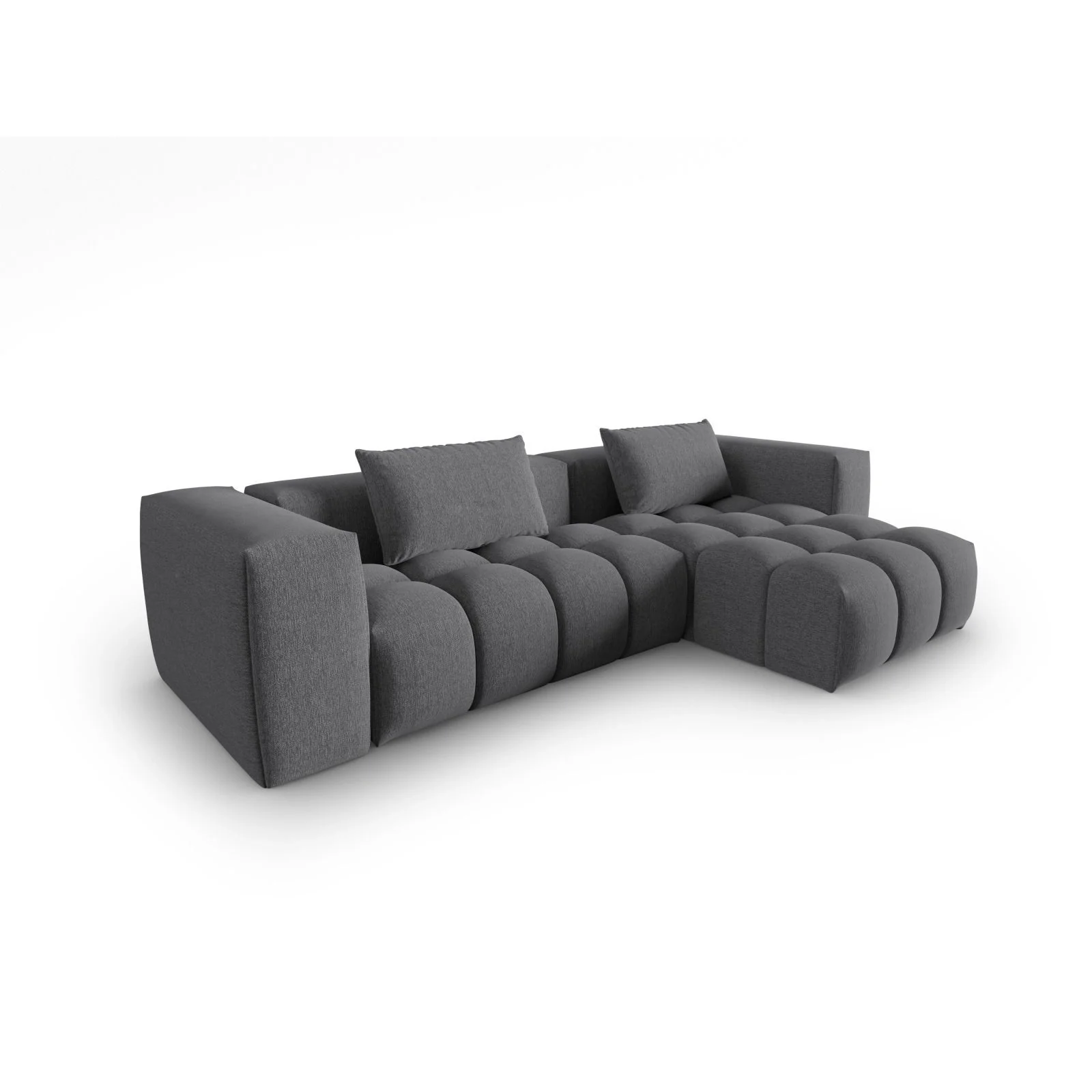 Verona 3-Sitzer Ecksofa, Rechte Seite, aus Samt oder Strukturstoff, 260x145 cm - Image 110