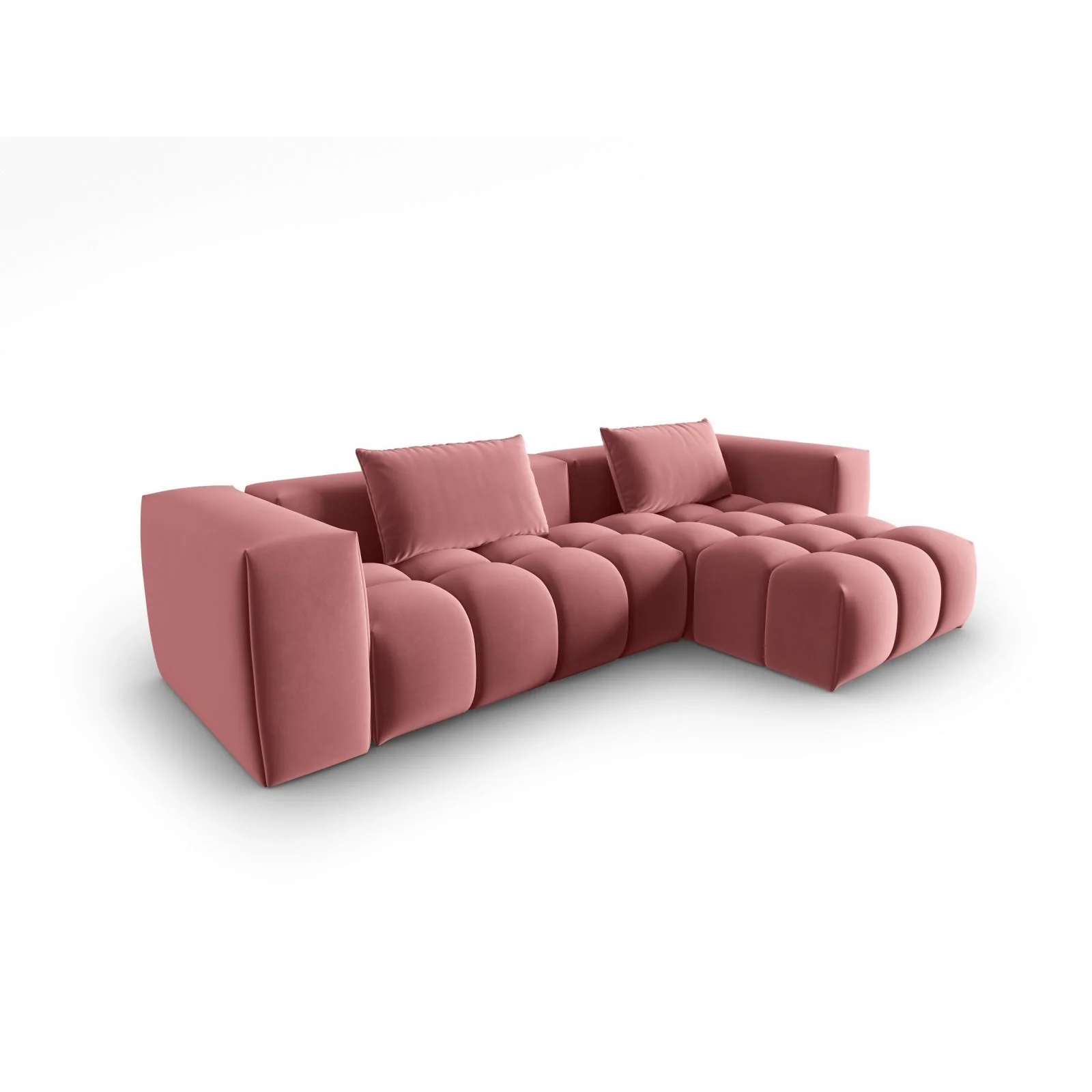 Verona 3-Sitzer Ecksofa, Rechte Seite, aus Samt oder Strukturstoff, 260x145 cm - Image 27