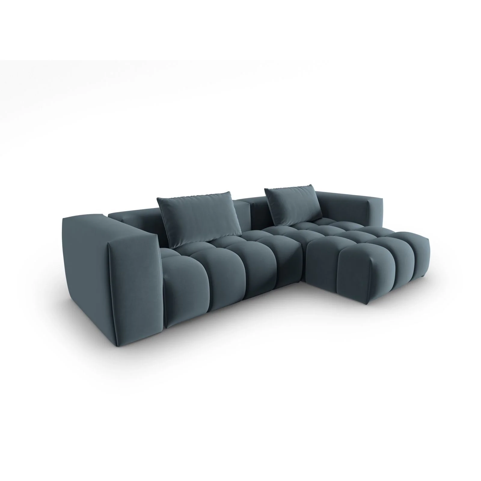 Verona 3-Sitzer Ecksofa, Rechte Seite, aus Samt oder Strukturstoff, 260x145 cm - Image 33