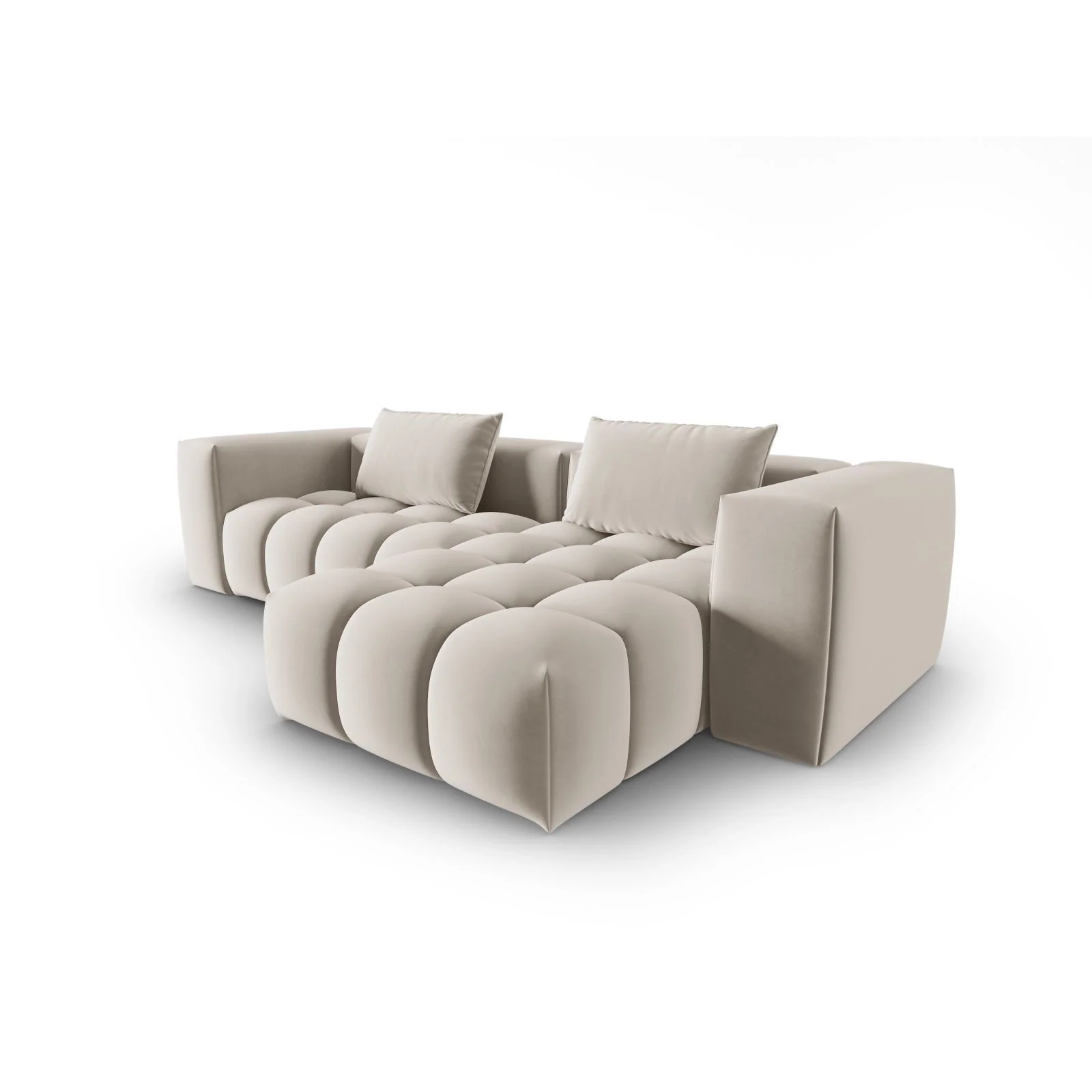 Verona 3-Sitzer Ecksofa, Rechte Seite, aus Samt oder Strukturstoff, 260x145 cm - Image 4