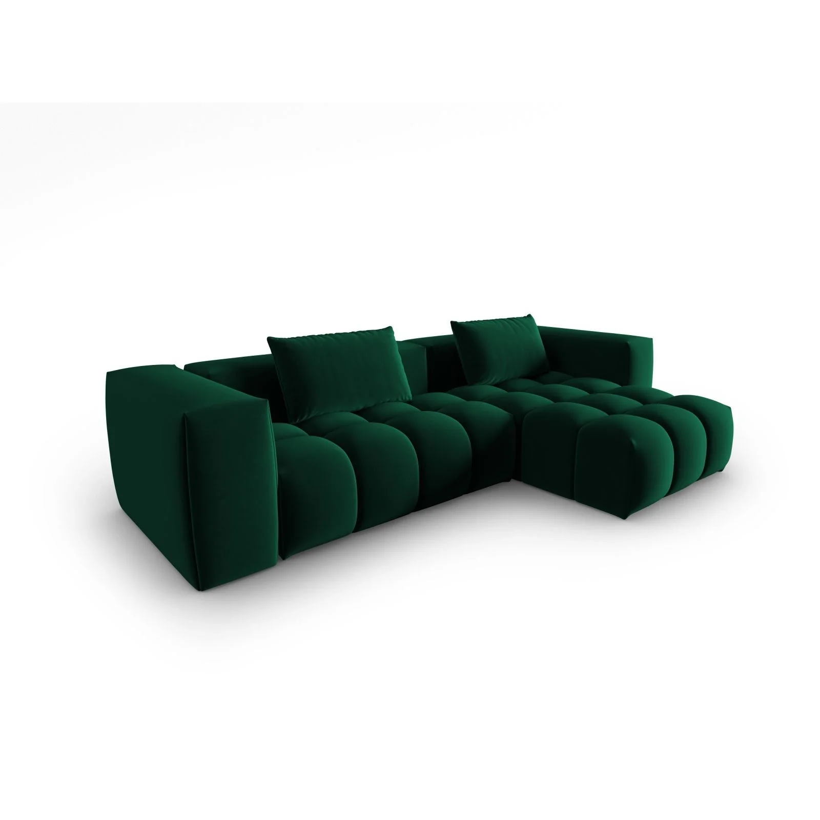 Verona 3-Sitzer Ecksofa, Rechte Seite, aus Samt oder Strukturstoff, 260x145 cm - Image 44