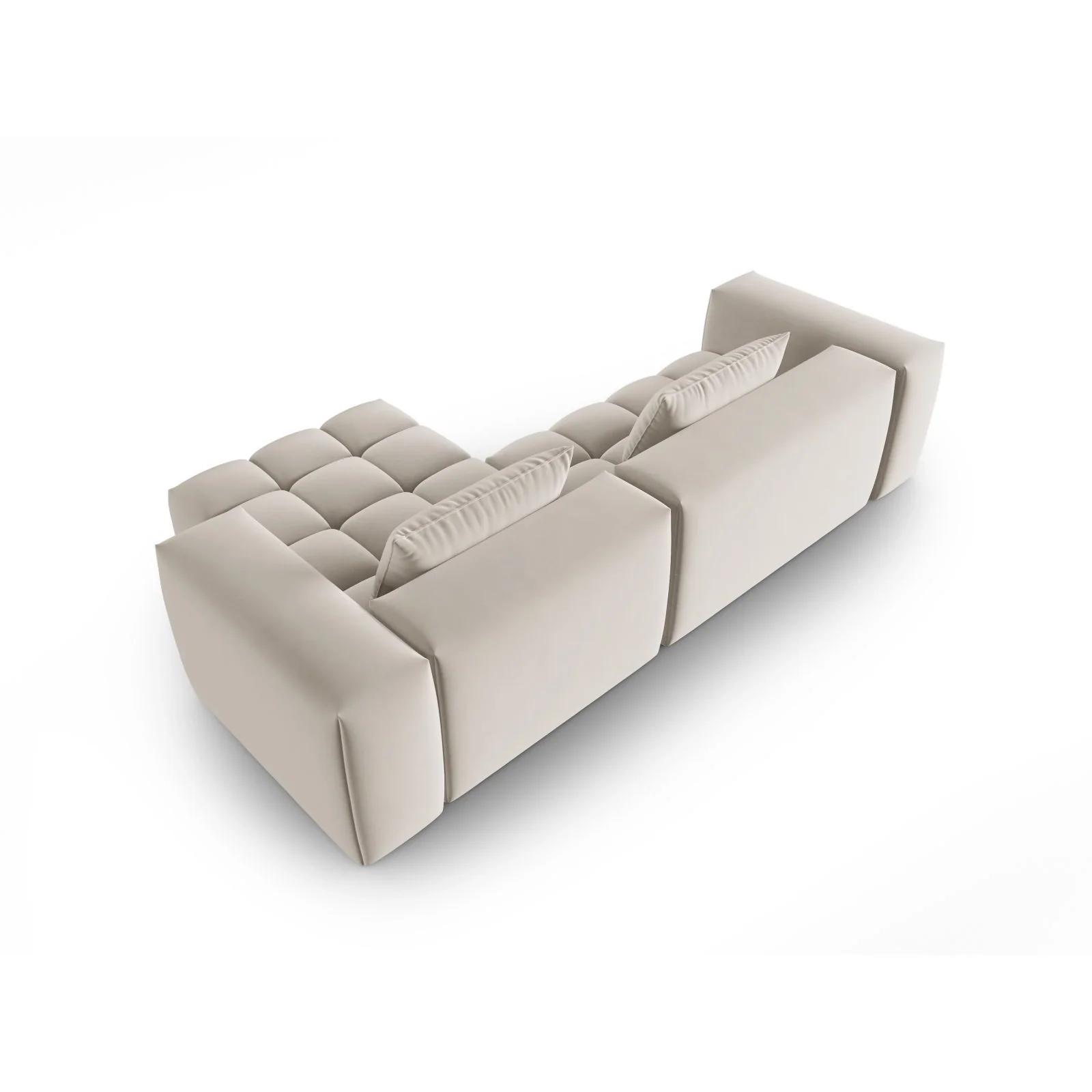 Verona 3-Sitzer Ecksofa, Rechte Seite, aus Samt oder Strukturstoff, 260x145 cm - Image 5