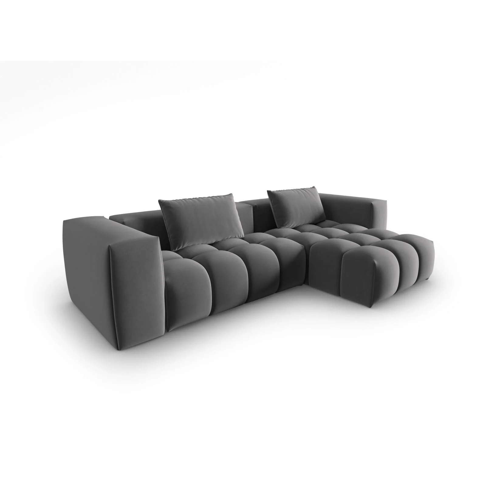 Verona 3-Sitzer Ecksofa, Rechte Seite, aus Samt oder Strukturstoff, 260x145 cm - Image 56