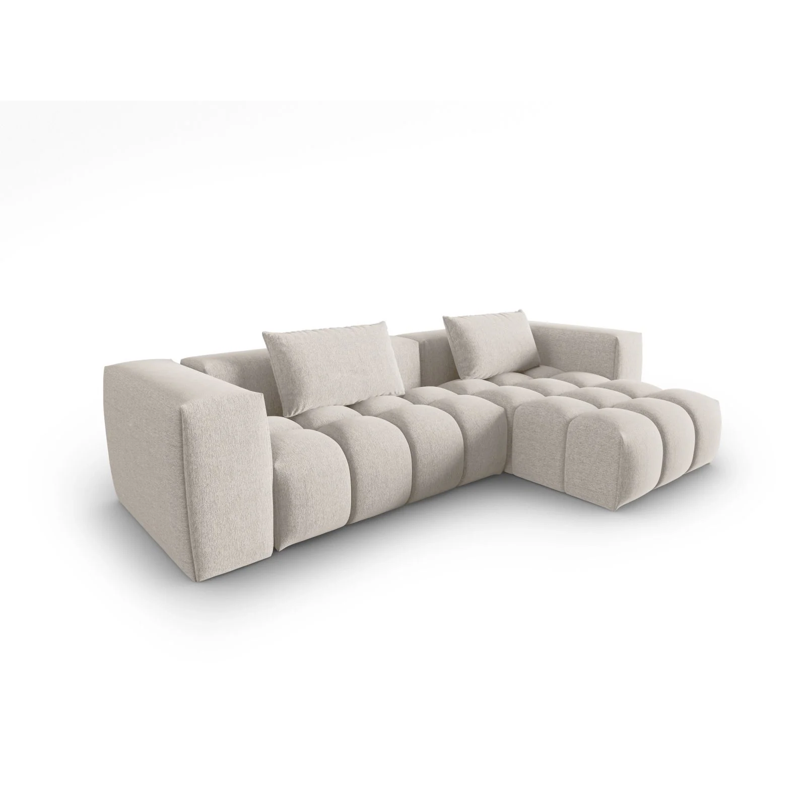 Verona 3-Sitzer Ecksofa, Rechte Seite, aus Samt oder Strukturstoff, 260x145 cm - Image 62