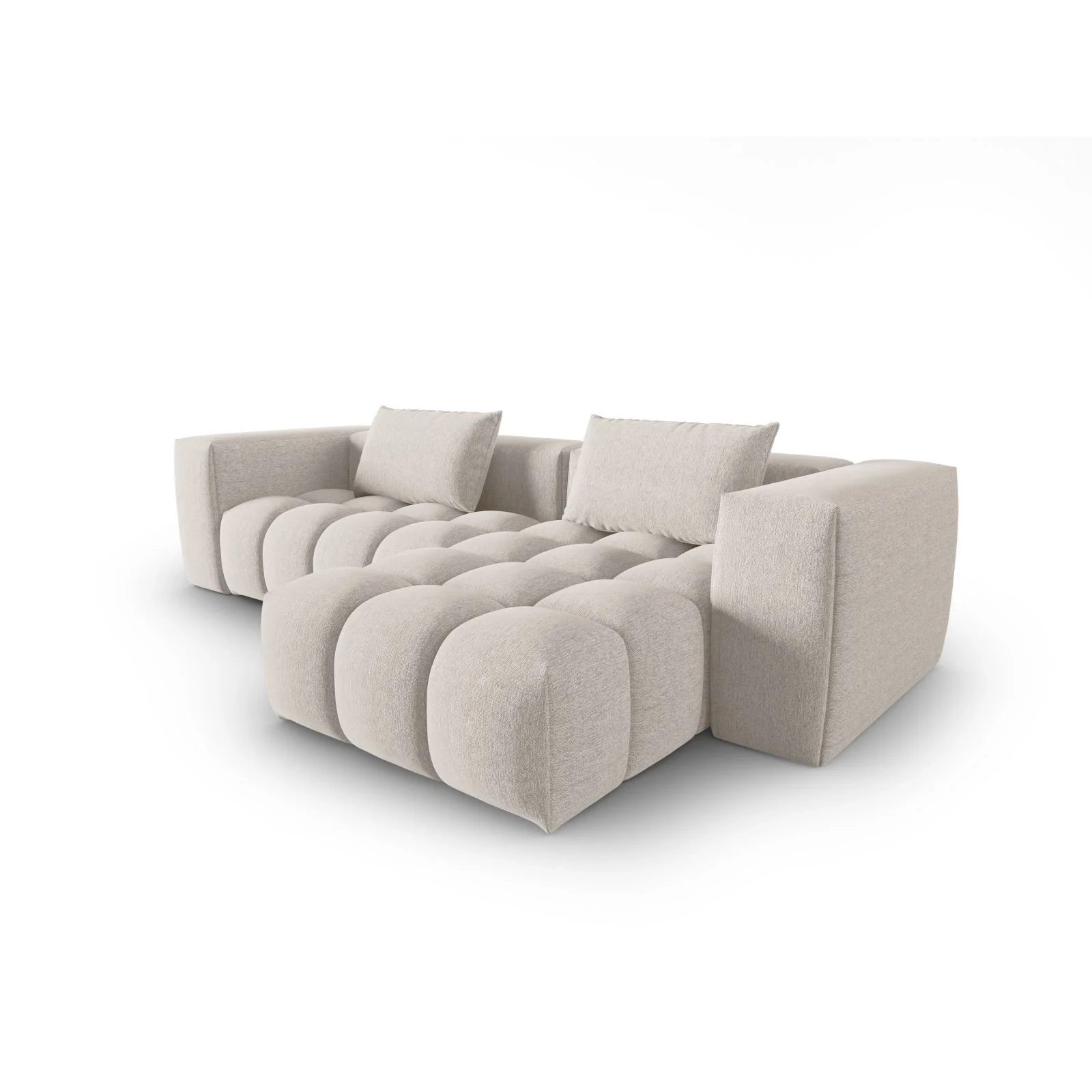 Verona 3-Sitzer Ecksofa, Rechte Seite, aus Samt oder Strukturstoff, 260x145 cm - Image 63