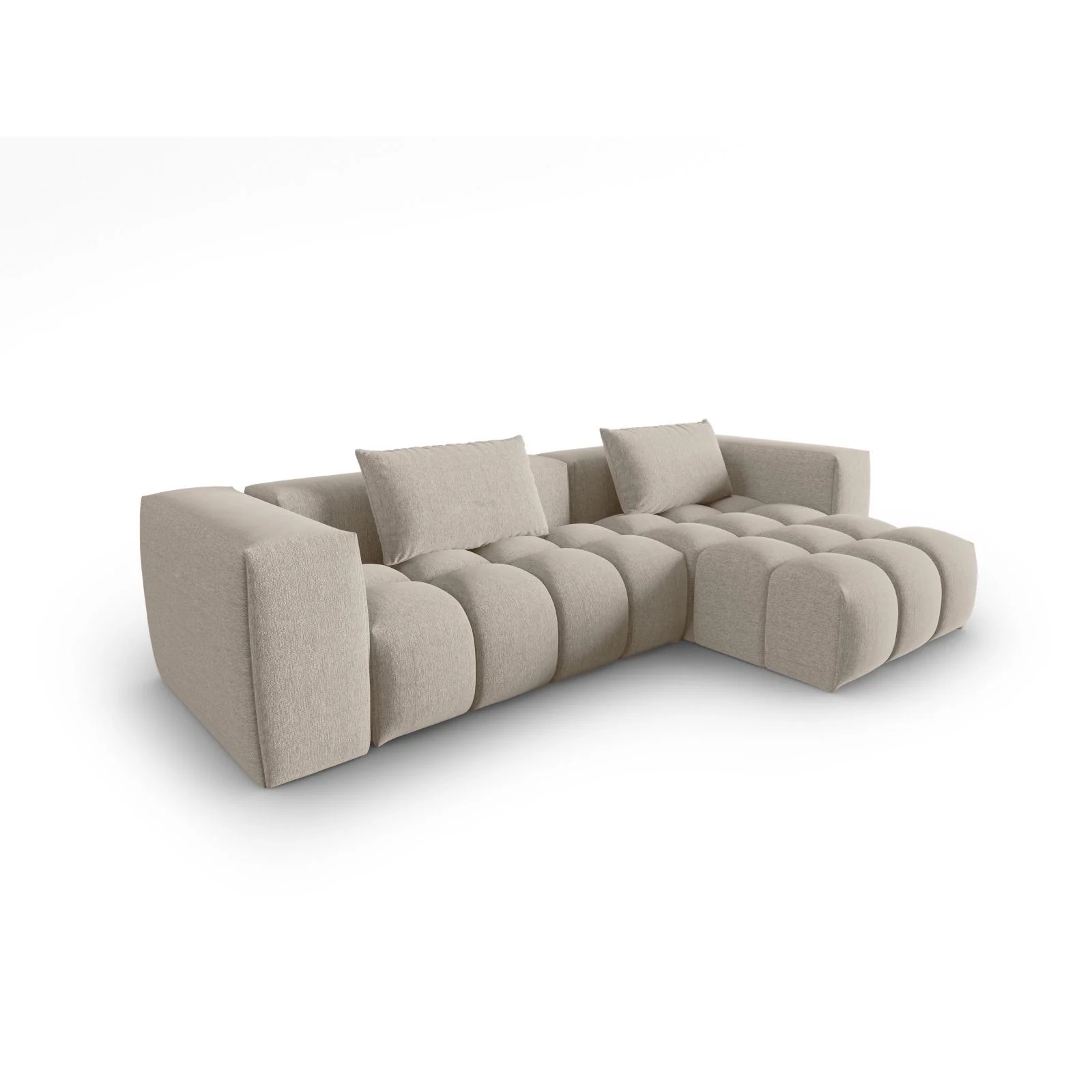Verona 3-Sitzer Ecksofa, Rechte Seite, aus Samt oder Strukturstoff, 260x145 cm - Image 68