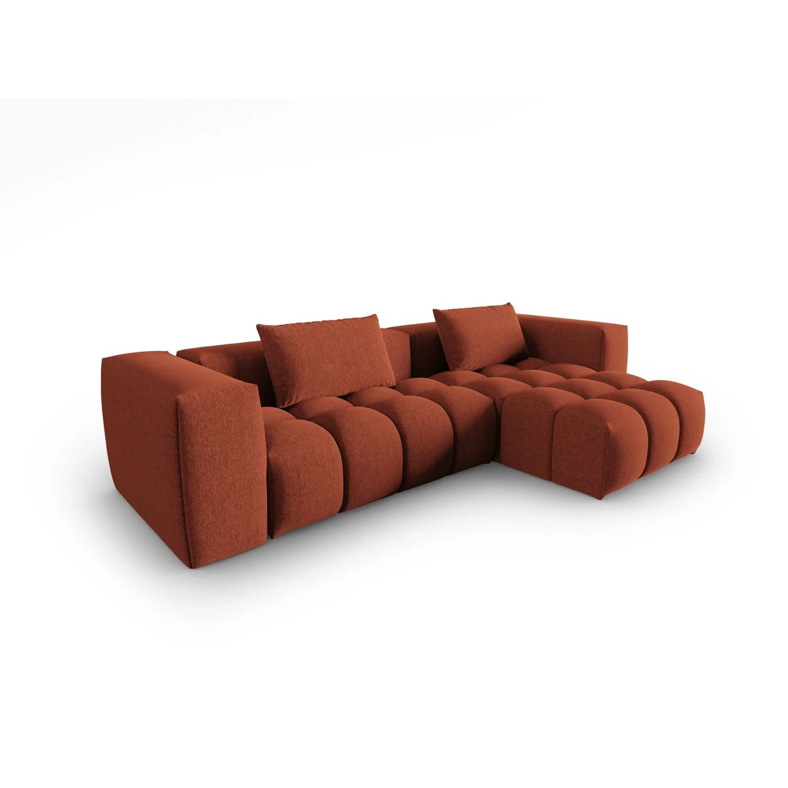 Verona 3-Sitzer Ecksofa, Rechte Seite, aus Samt oder Strukturstoff, 260x145 cm - Image 80