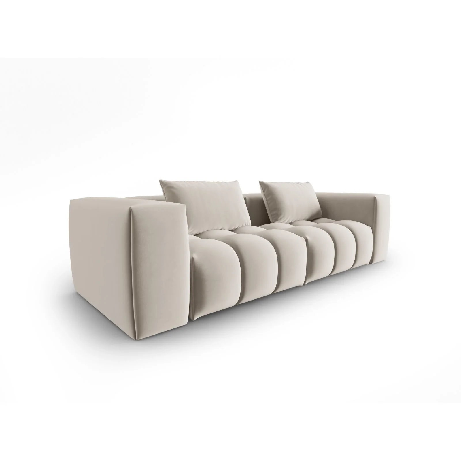 Verona 3-Sitzer Sofa aus Samt oder Strukturstoff, 230x85 cm - Image 3