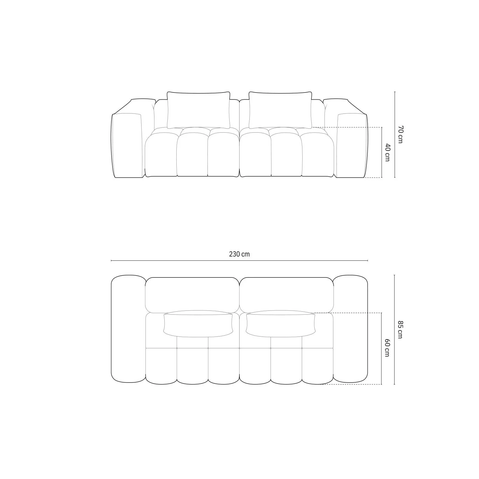 Verona 3-Sitzer Sofa aus Samt oder Strukturstoff, 230x85 cm - Image 57