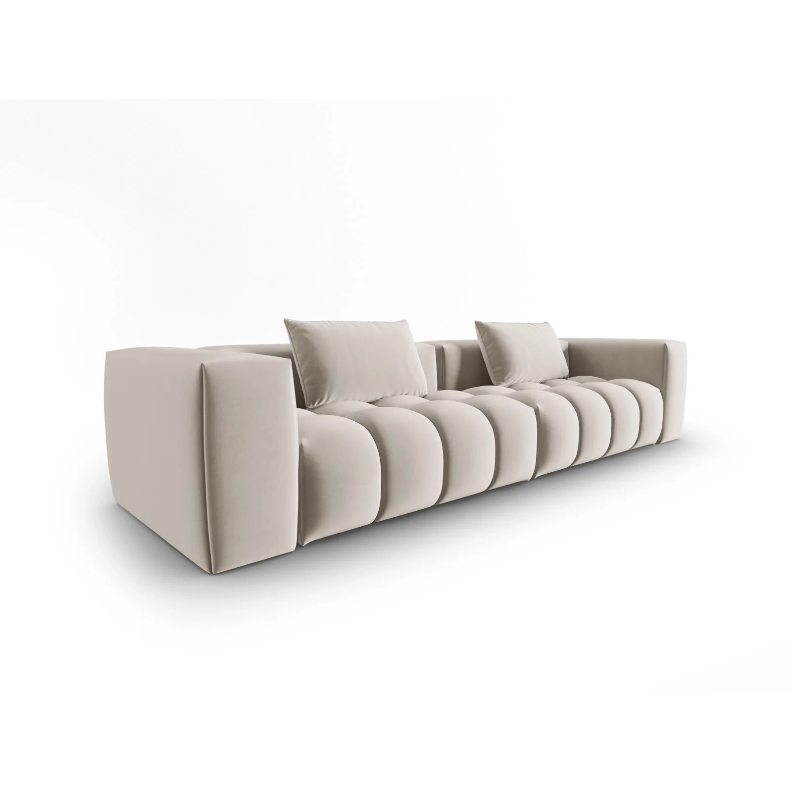 Verona 5-Sitzer Sofa aus Samt oder Strukturstoff, 290x85 cm - Image 3