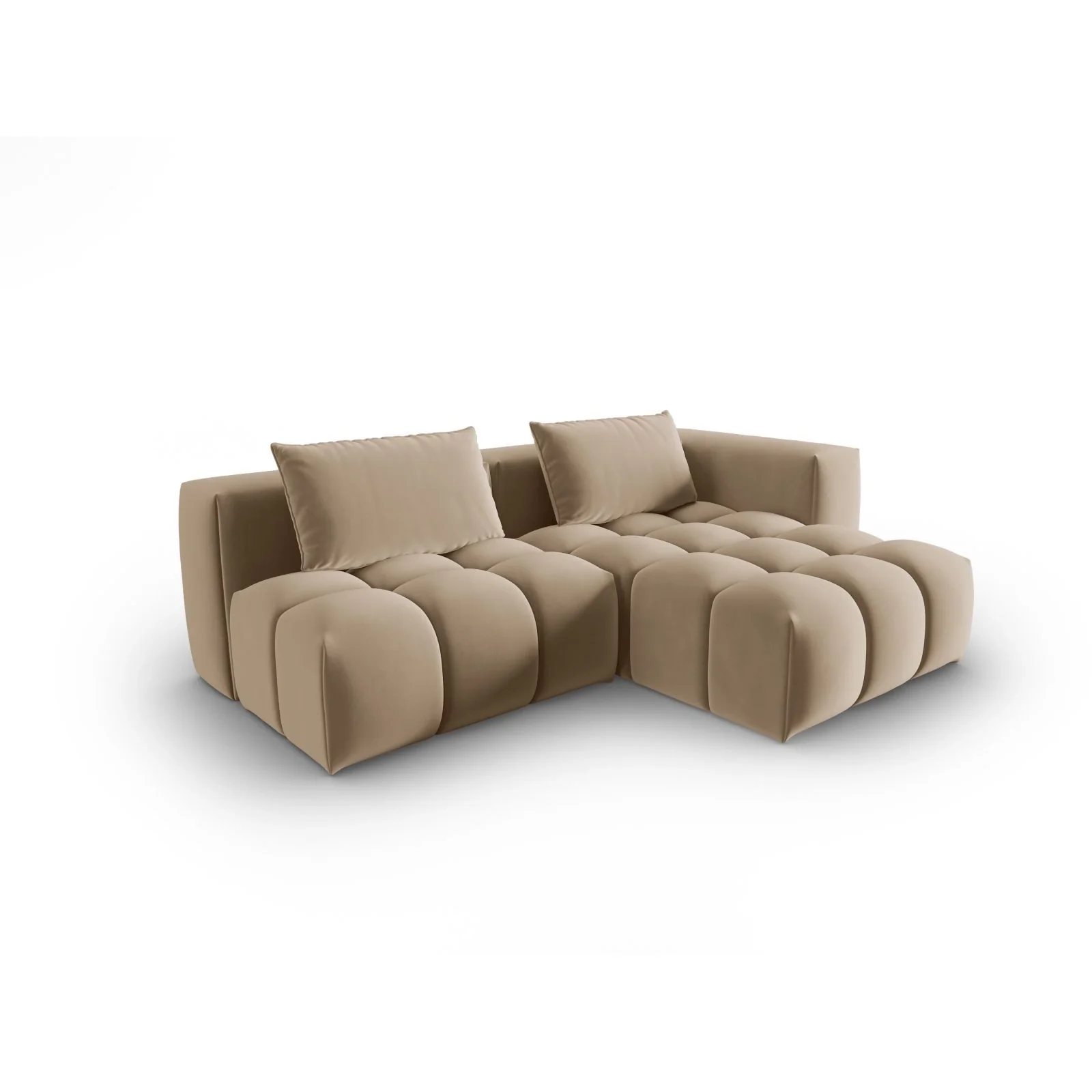 Verona Modulares 3-Sitzer Ecksofa, Rechte Seite, aus Samt oder Strukturstoff, 205x145 cm - Image 15
