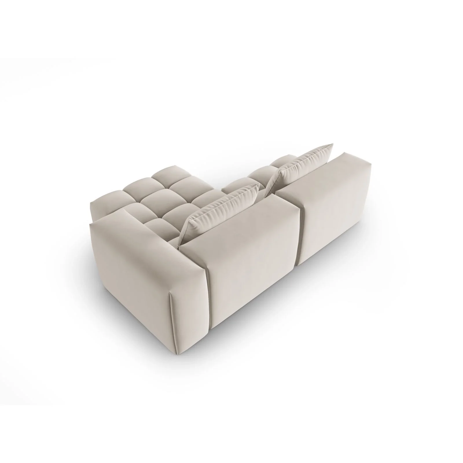 Verona Modulares 3-Sitzer Ecksofa, Rechte Seite, aus Samt oder Strukturstoff, 205x145 cm - Image 5