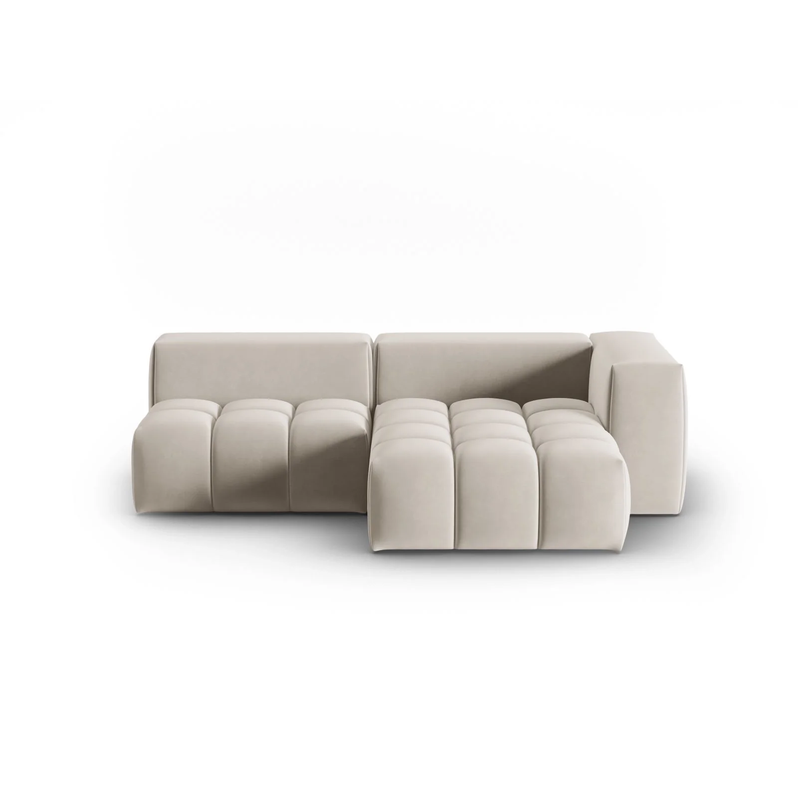 Verona Modulares 3-Sitzer Ecksofa, Rechte Seite, aus Samt oder Strukturstoff, 205x145 cm