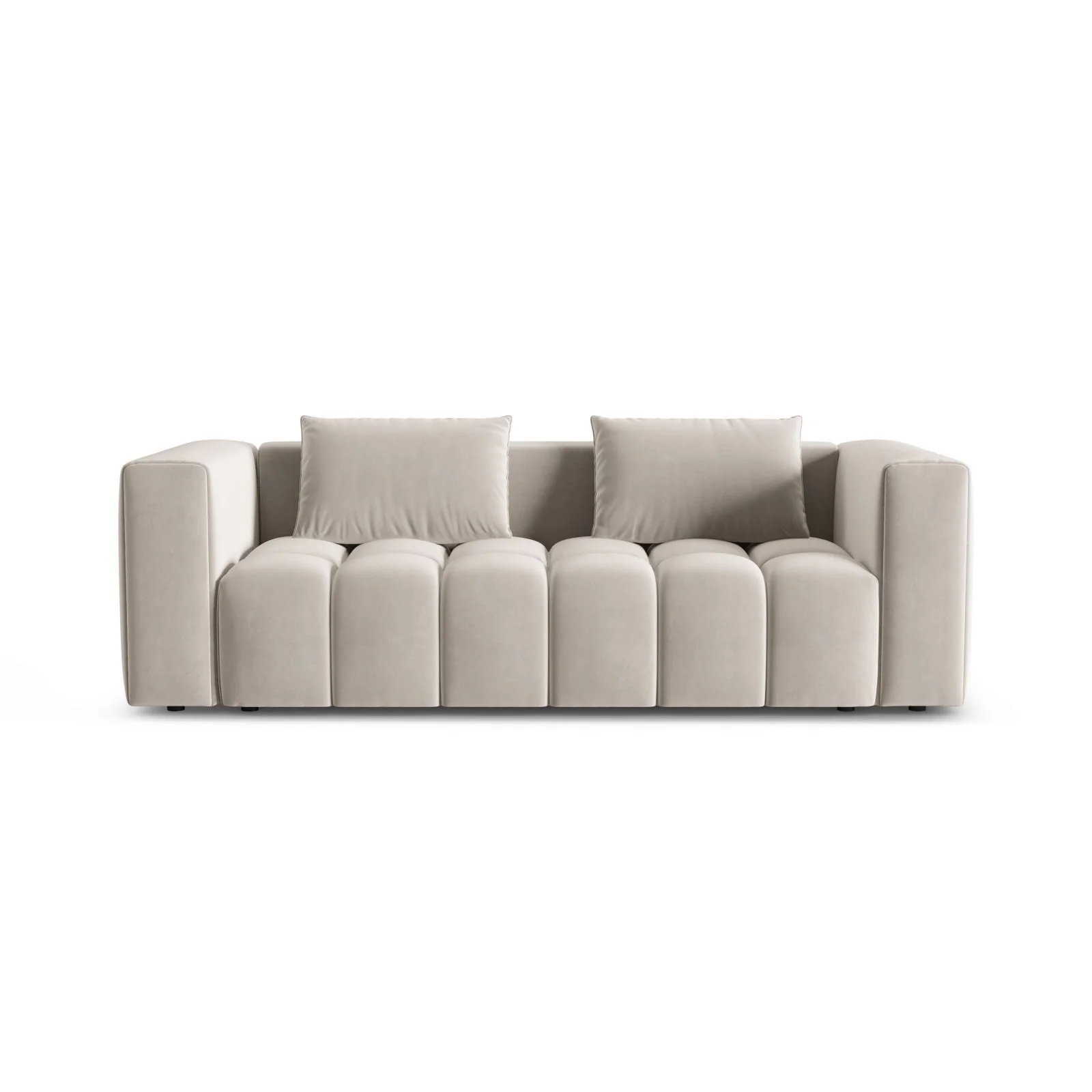 Verona Modulares 3-Sitzer Sofa aus Samt oder Strukturstoff, 252x98 cm