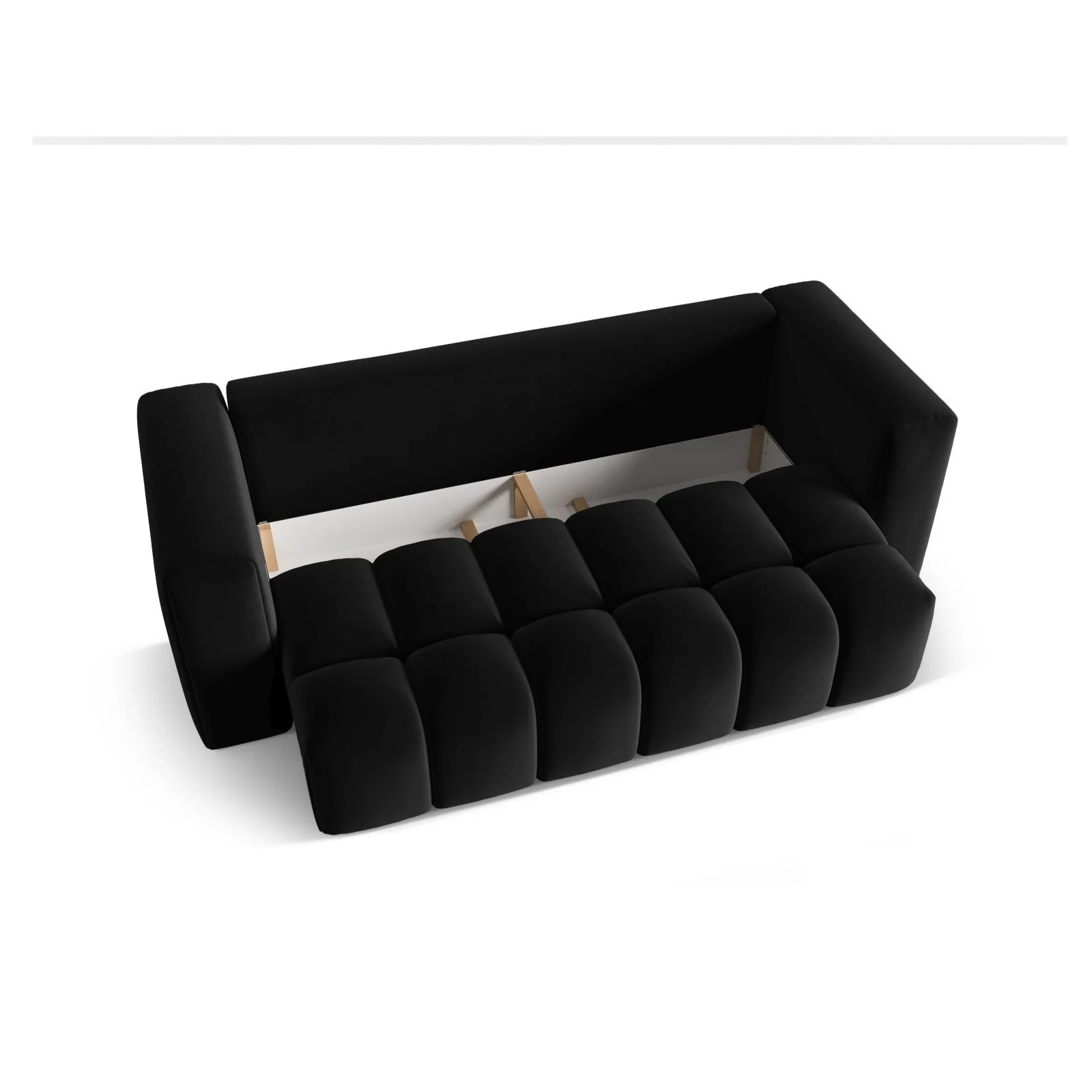 Verona Modulares 3-Sitzer Sofa aus Samt oder Strukturstoff, 252x98 cm - Image 12