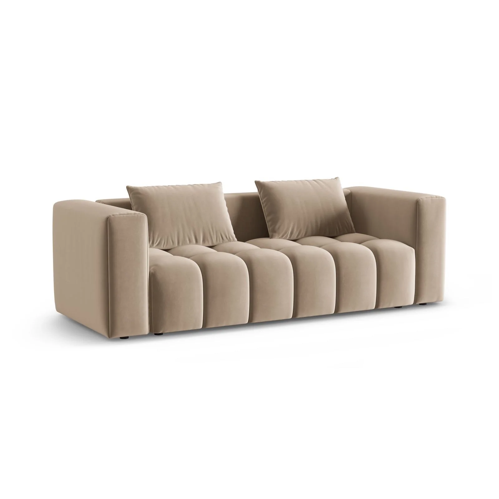 Verona Modulares 3-Sitzer Sofa aus Samt oder Strukturstoff, 252x98 cm - Image 19