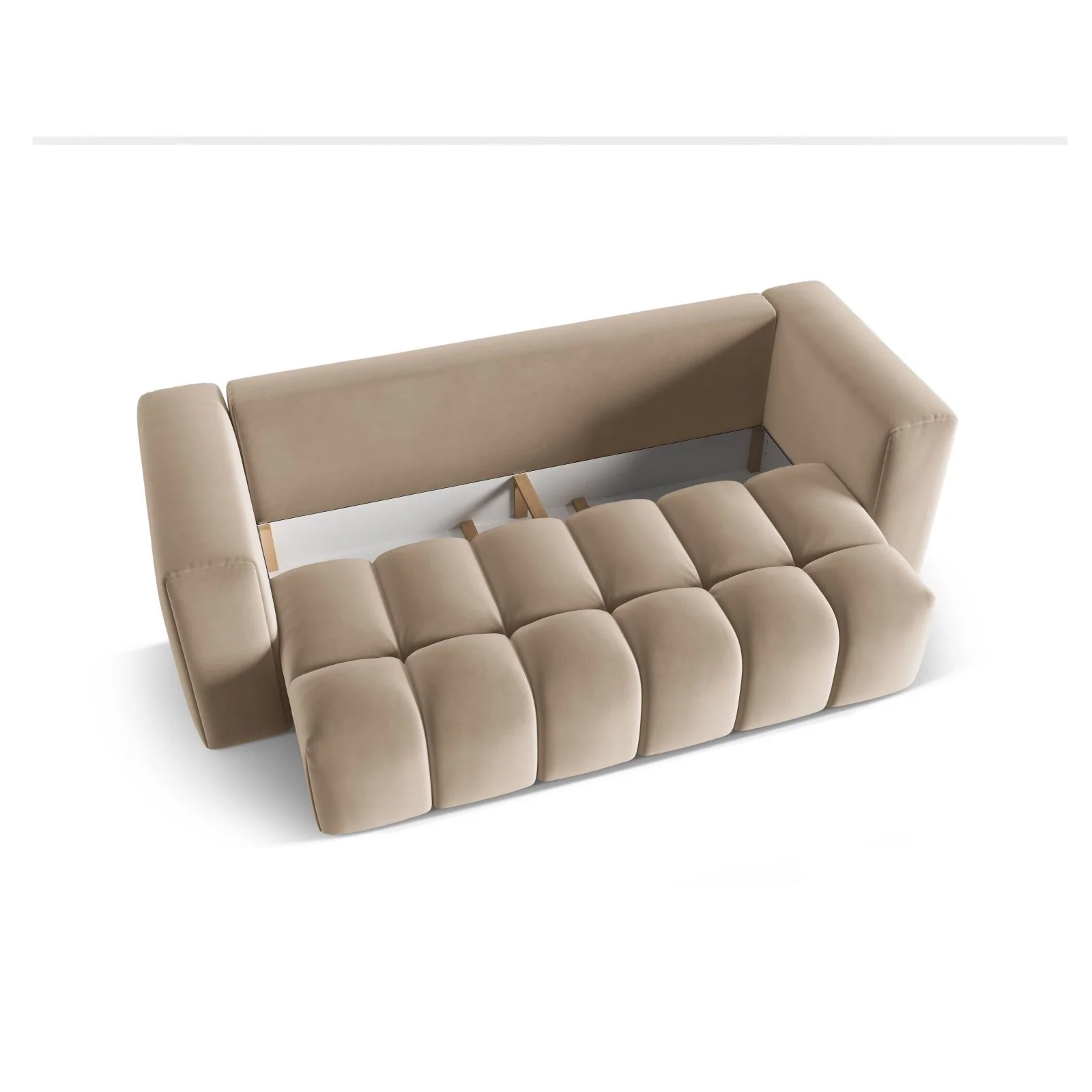 Verona Modulares 3-Sitzer Sofa aus Samt oder Strukturstoff, 252x98 cm - Image 20