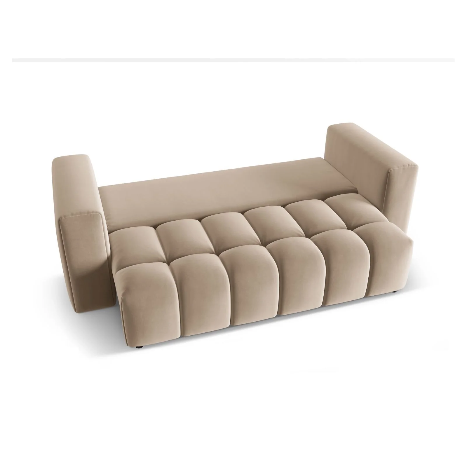 Verona Modulares 3-Sitzer Sofa aus Samt oder Strukturstoff, 252x98 cm - Image 21