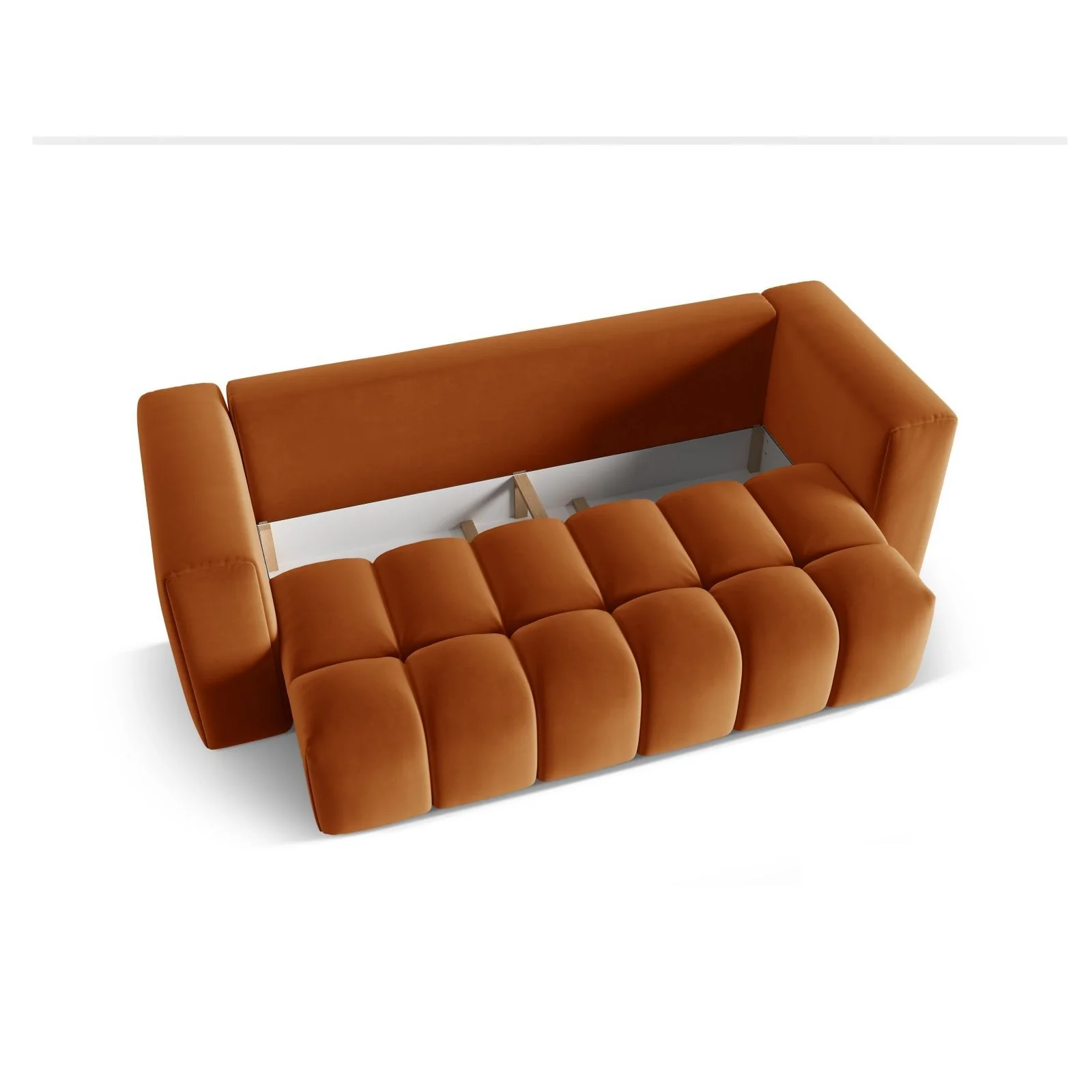 Verona Modulares 3-Sitzer Sofa aus Samt oder Strukturstoff, 252x98 cm - Image 28