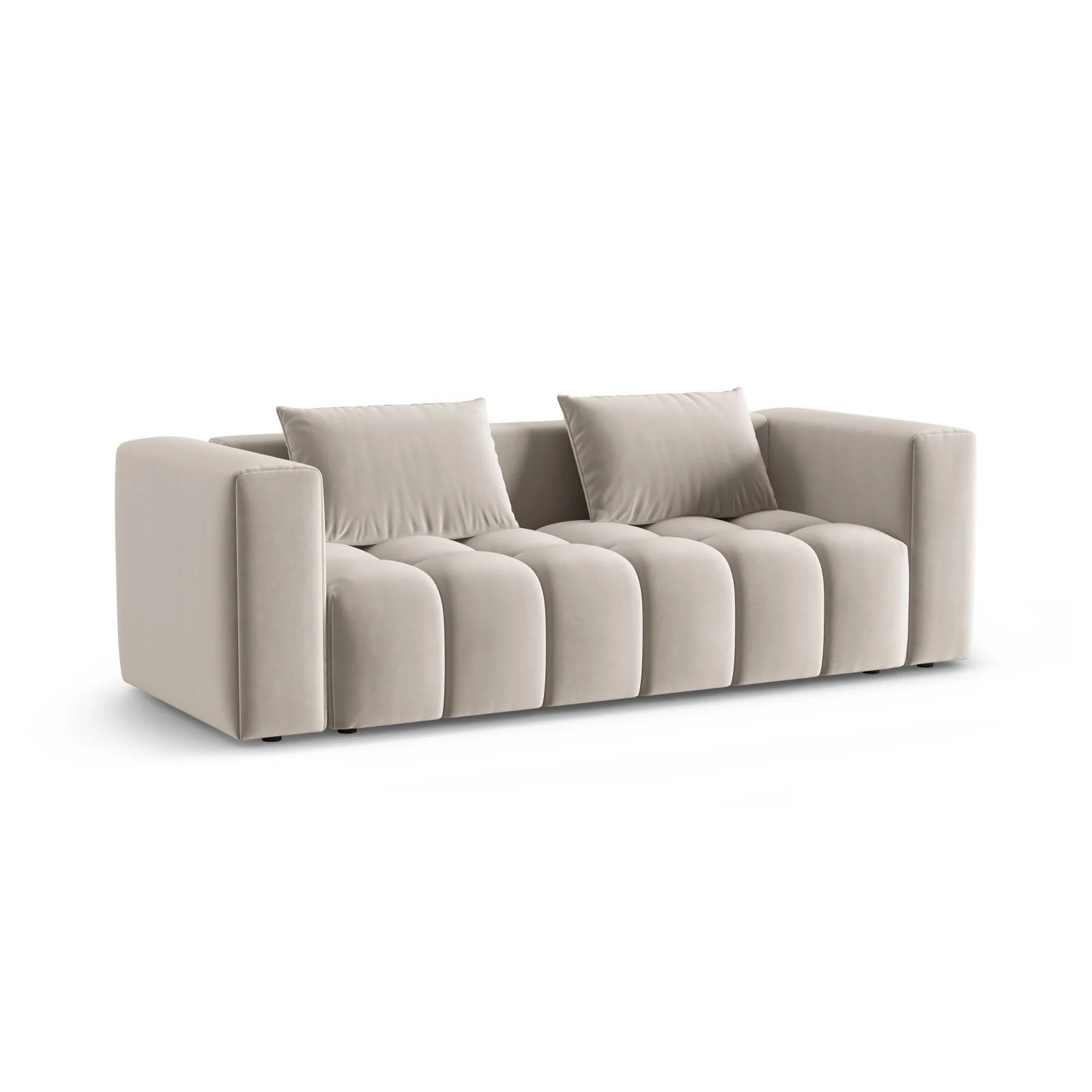 Verona Modulares 3-Sitzer Sofa aus Samt oder Strukturstoff, 252x98 cm - Image 3