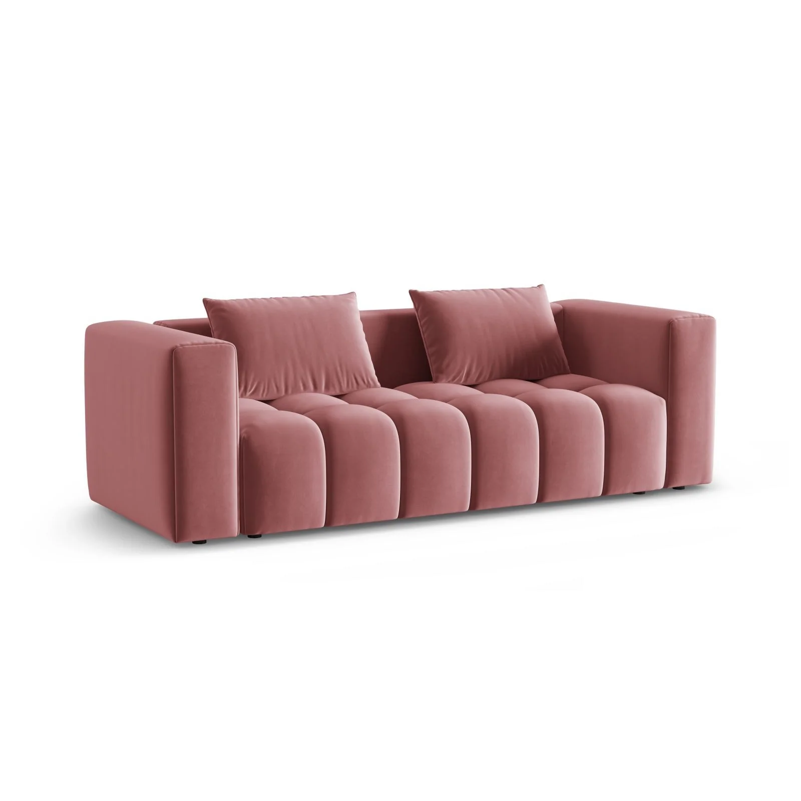 Verona Modulares 3-Sitzer Sofa aus Samt oder Strukturstoff, 252x98 cm - Image 35