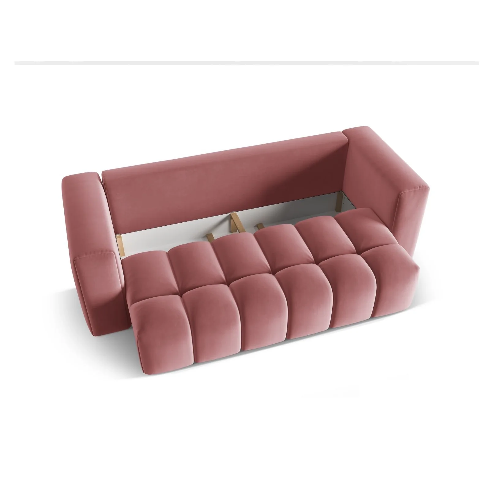 Verona Modulares 3-Sitzer Sofa aus Samt oder Strukturstoff, 252x98 cm - Image 36