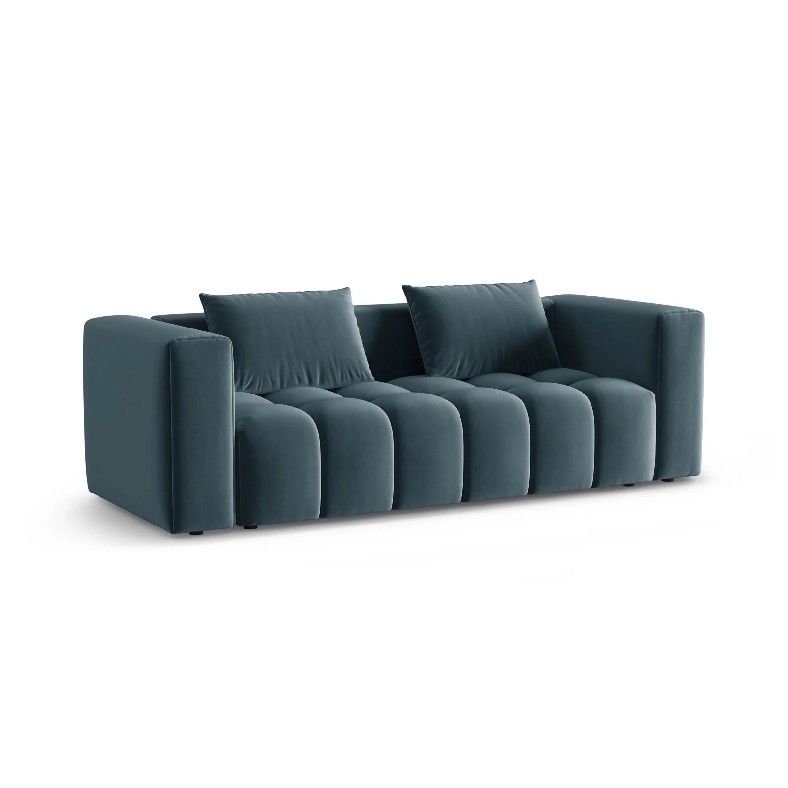 Verona Modulares 3-Sitzer Sofa aus Samt oder Strukturstoff, 252x98 cm - Image 43
