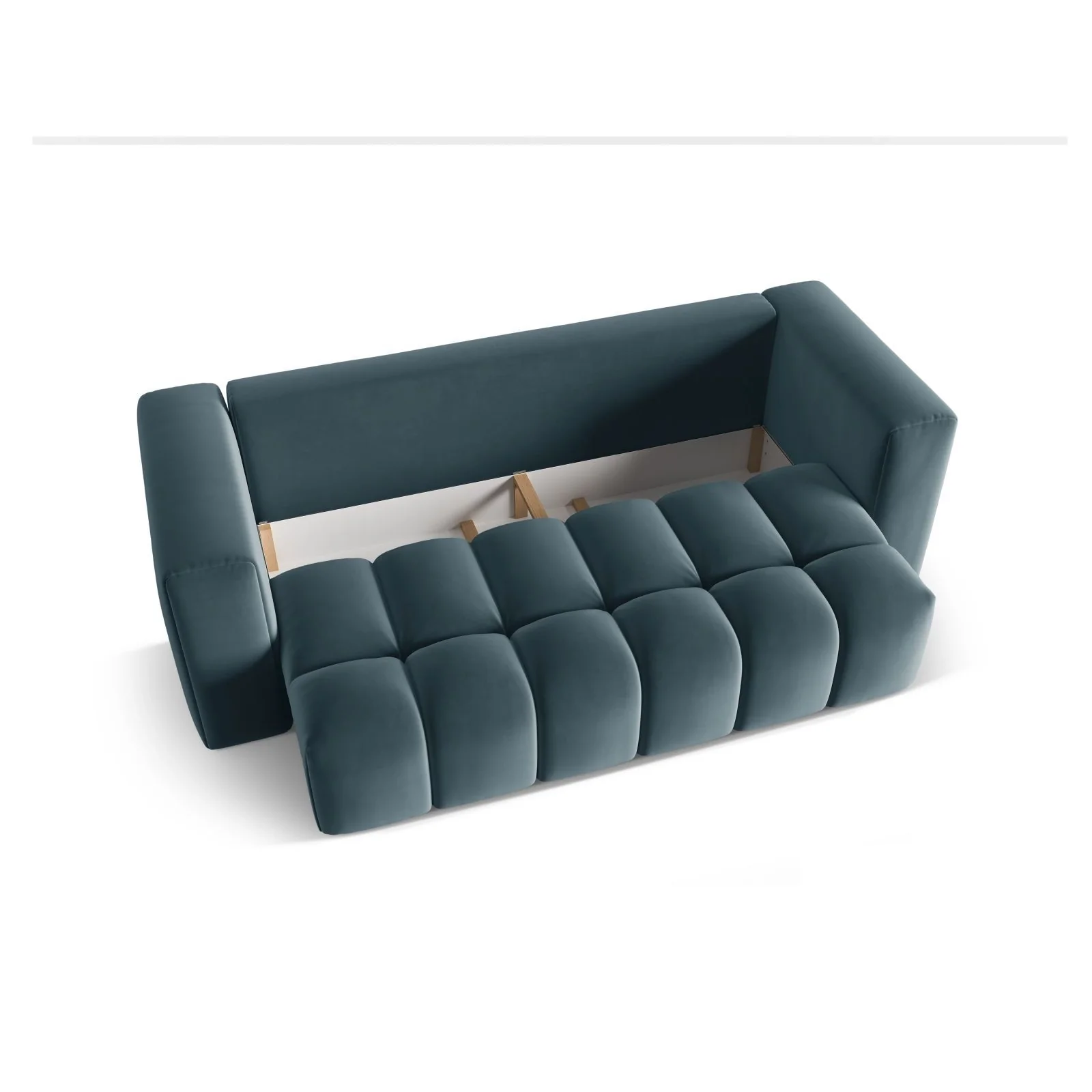 Verona Modulares 3-Sitzer Sofa aus Samt oder Strukturstoff, 252x98 cm - Image 44
